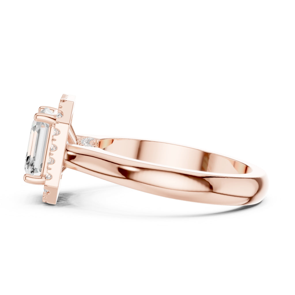 The Lumina Halo Ring 2ct Rose Gold Asscher