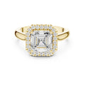 The Lumina Halo Ring 2ct Yellow Gold Asscher