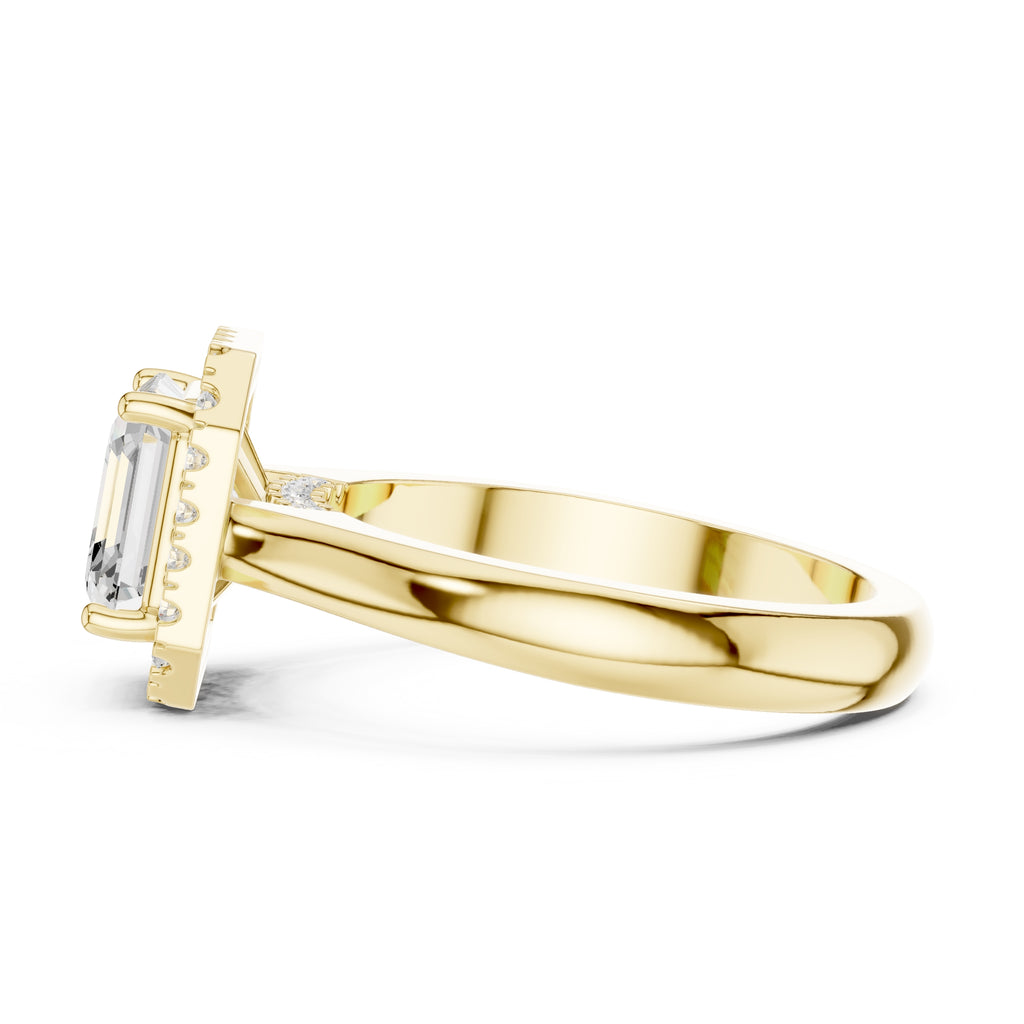 The Lumina Halo Ring 2ct Yellow Gold Asscher