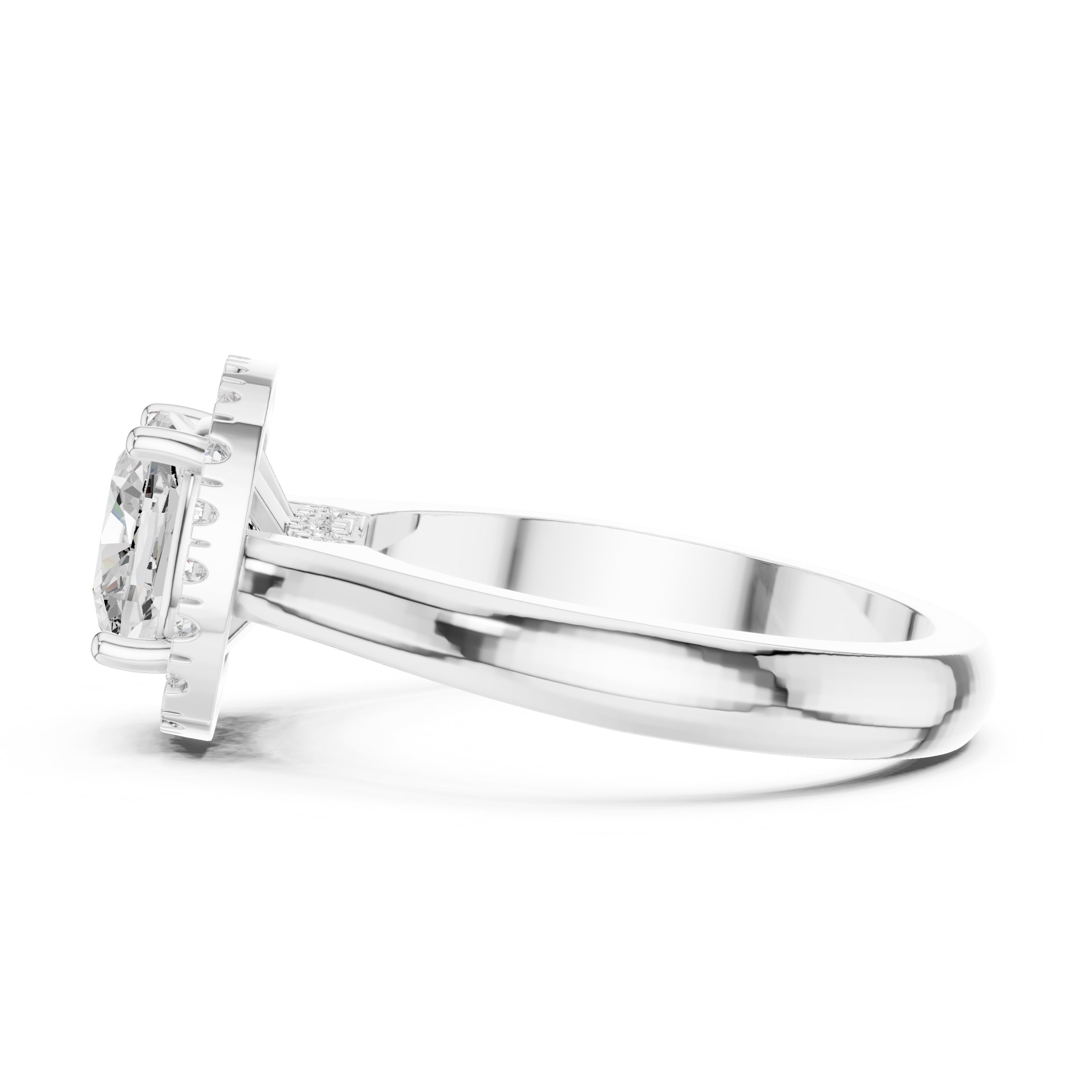 The Lumina Halo Ring 2ct White Gold Cushion