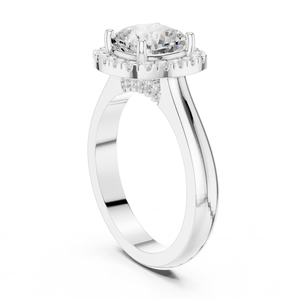 The Lumina Halo Ring 2ct White Gold Cushion