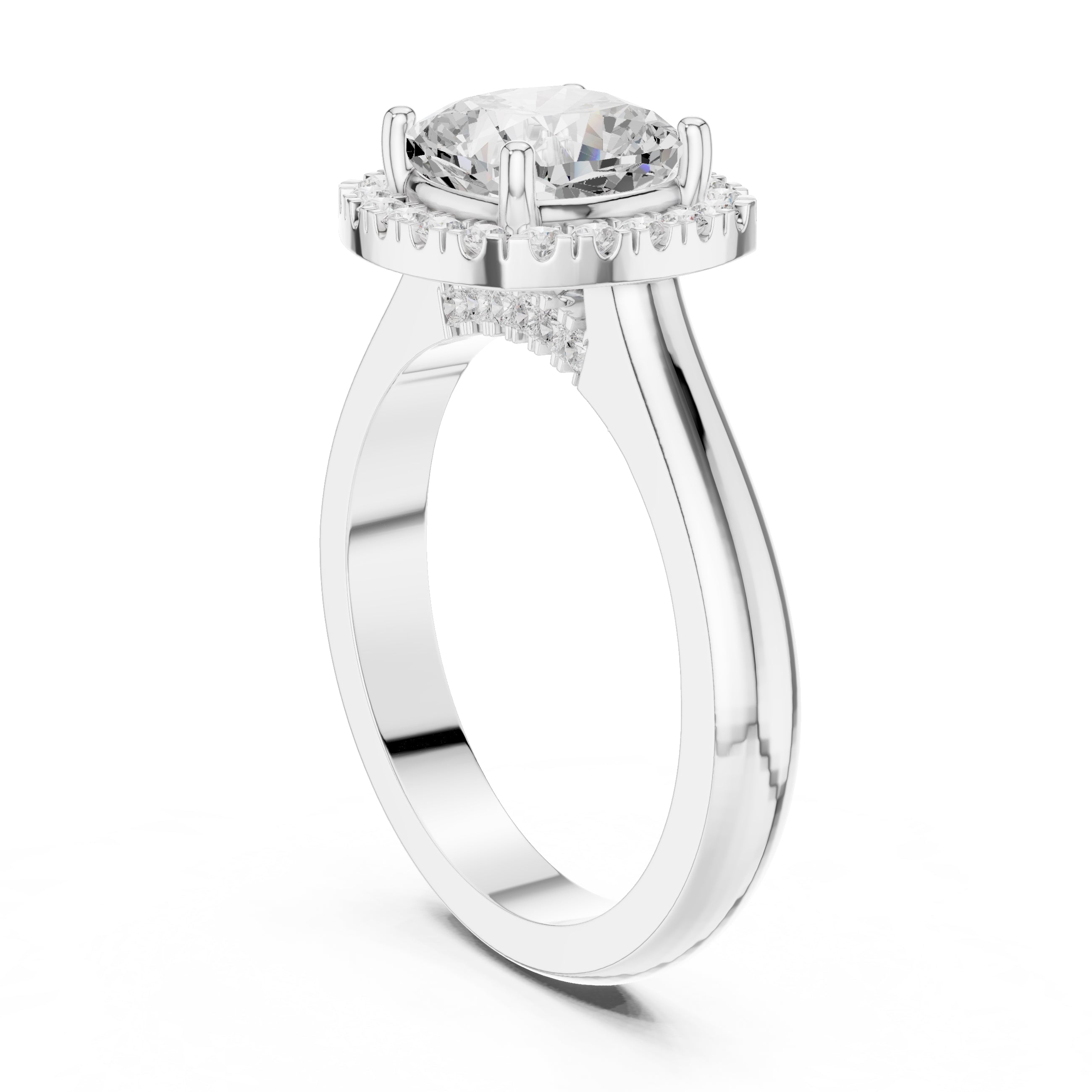 The Lumina Halo Ring 2ct White Gold Cushion