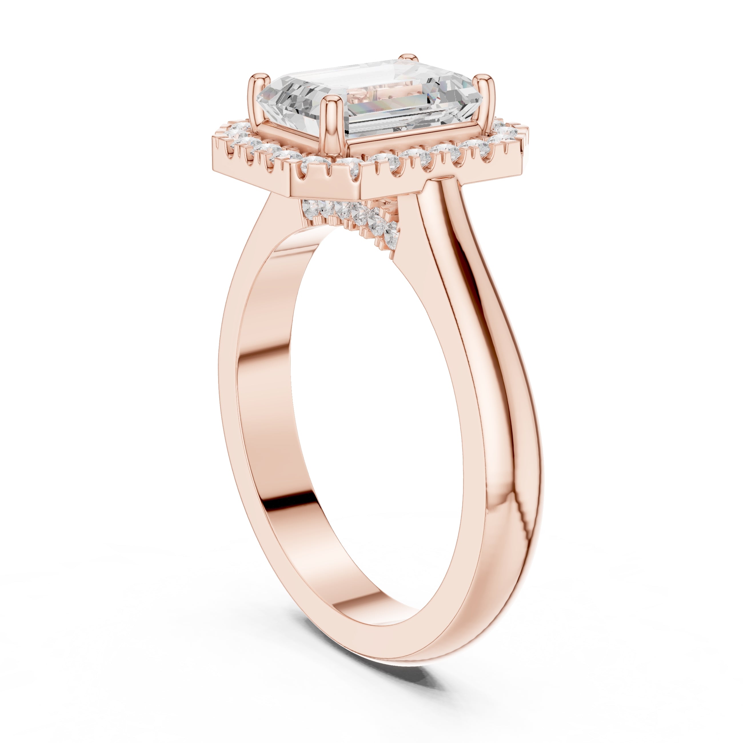 The Lumina Halo Ring 2ct Rose Gold Emerald