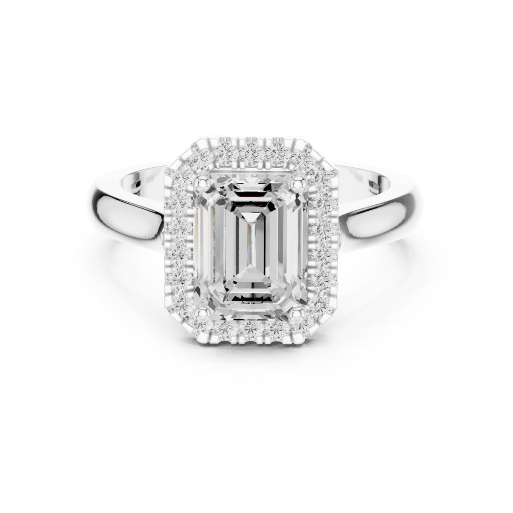The Lumina Halo Ring 2ct White Gold Emerald