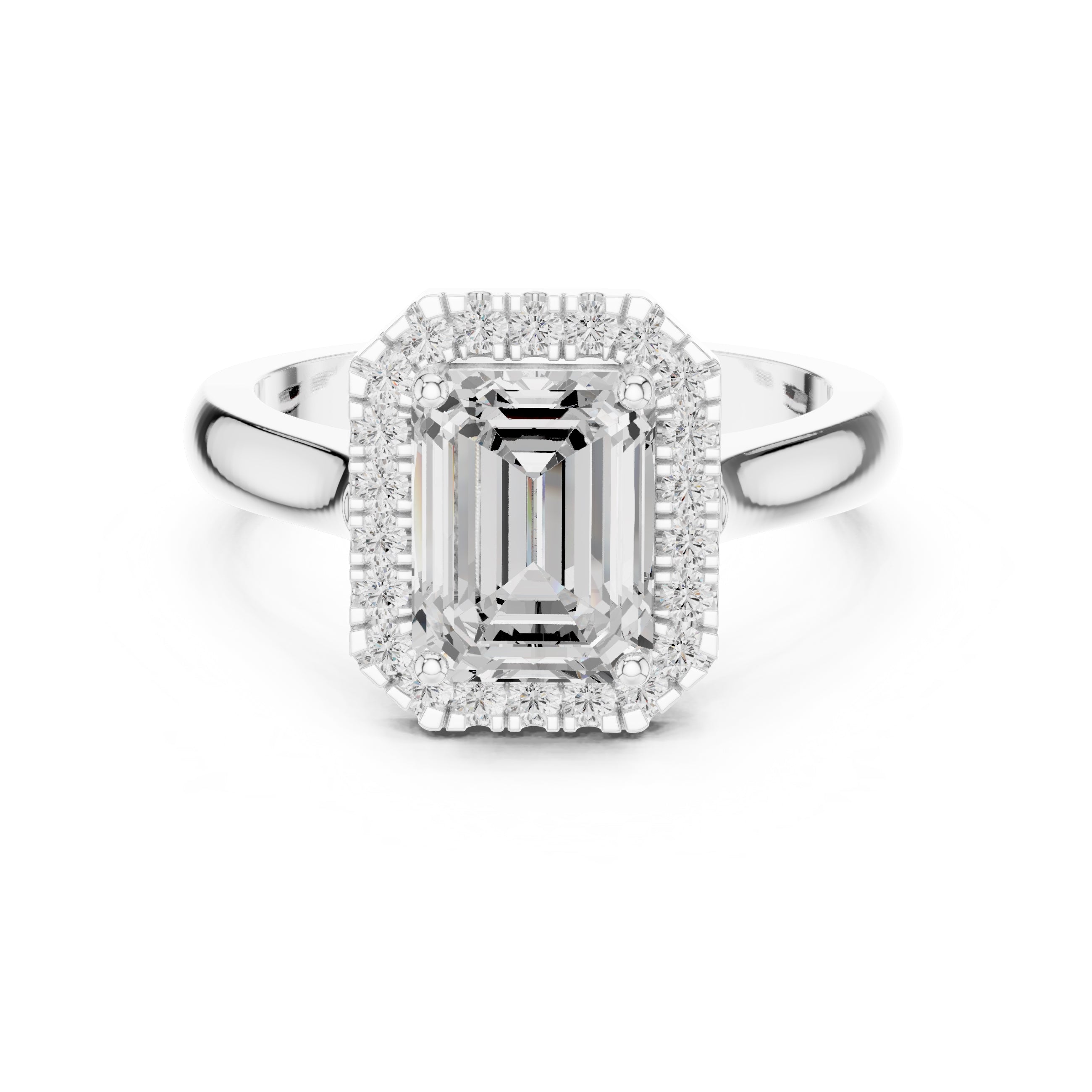 The Lumina Halo Ring 2ct White Gold Emerald