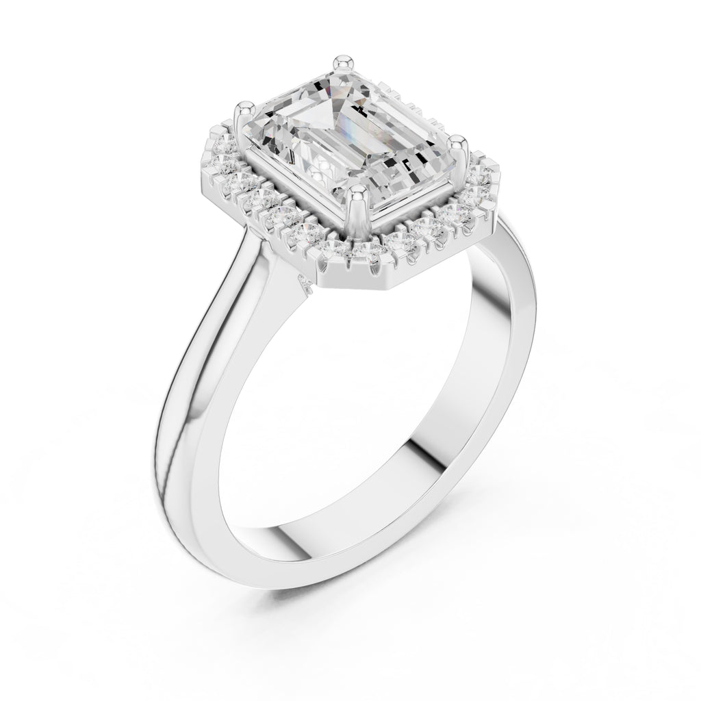 The Lumina Halo Ring 2ct White Gold Emerald