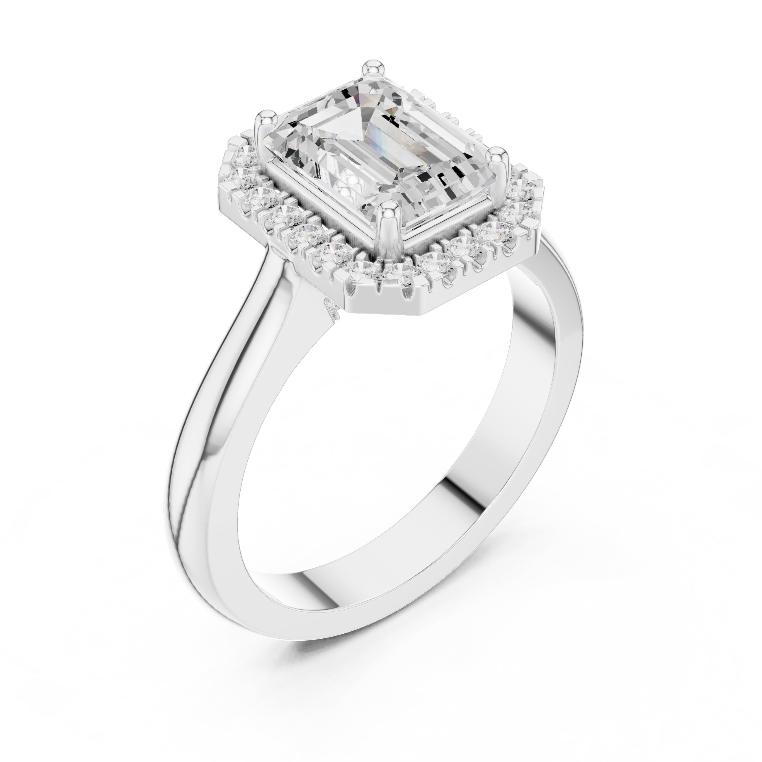 The Lumina Halo Ring 2ct White Gold Emerald