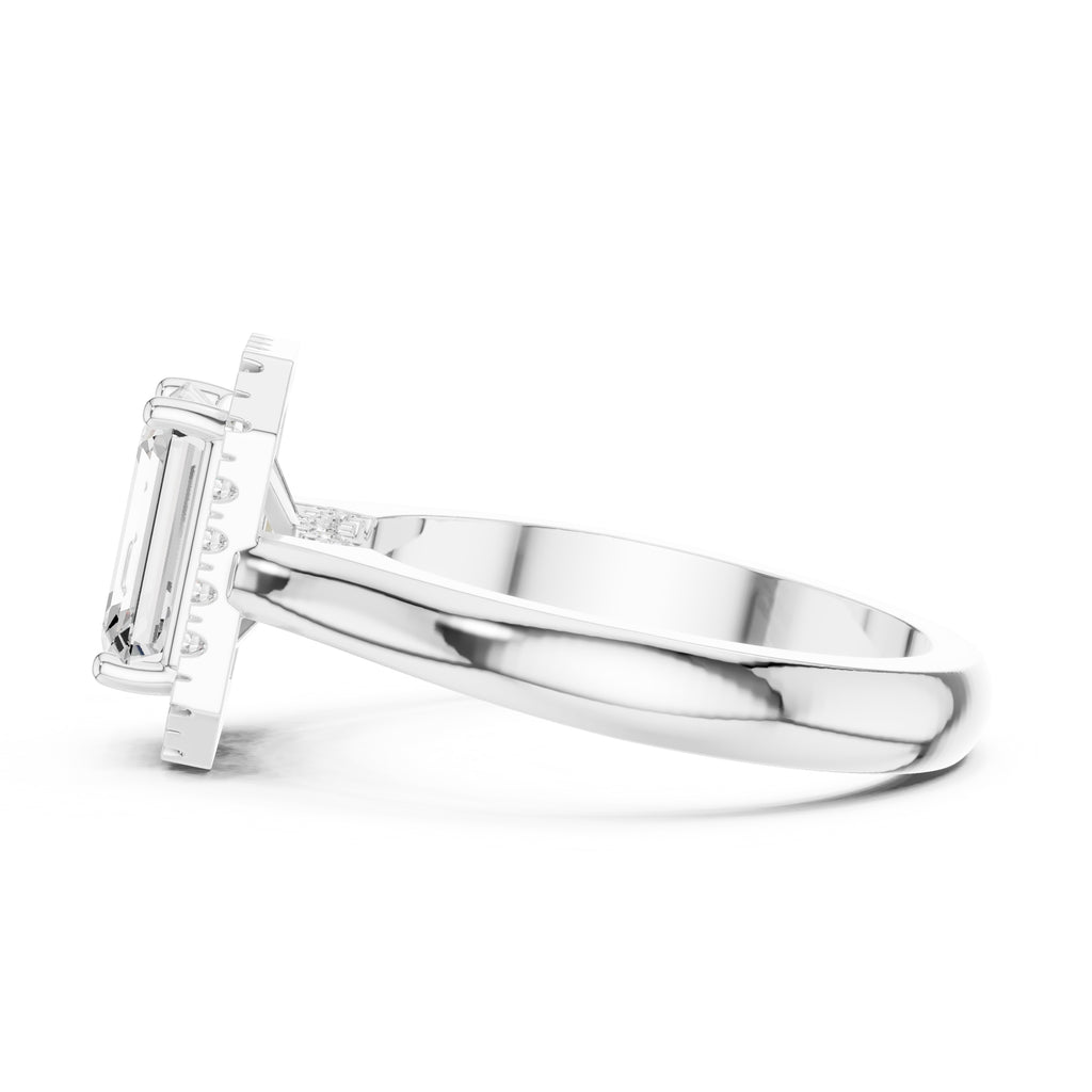 The Lumina Halo Ring 2ct White Gold Emerald
