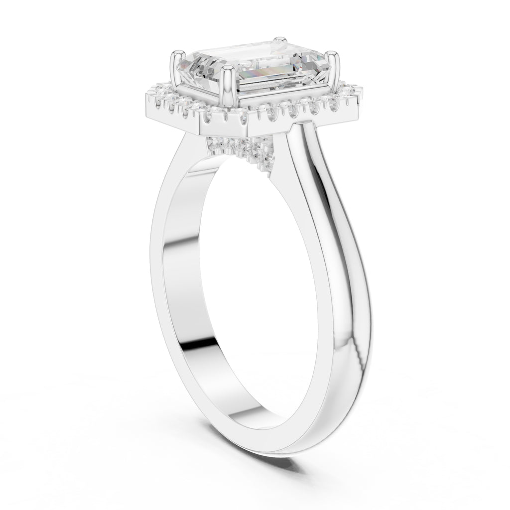 The Lumina Halo Ring 2ct White Gold Emerald