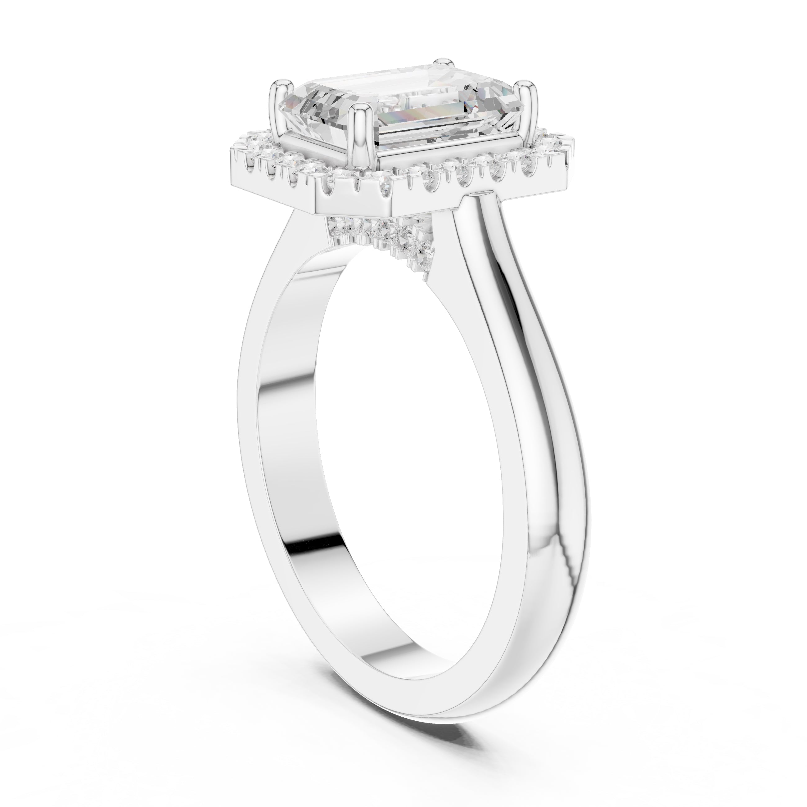 The Lumina Halo Ring 2ct White Gold Emerald
