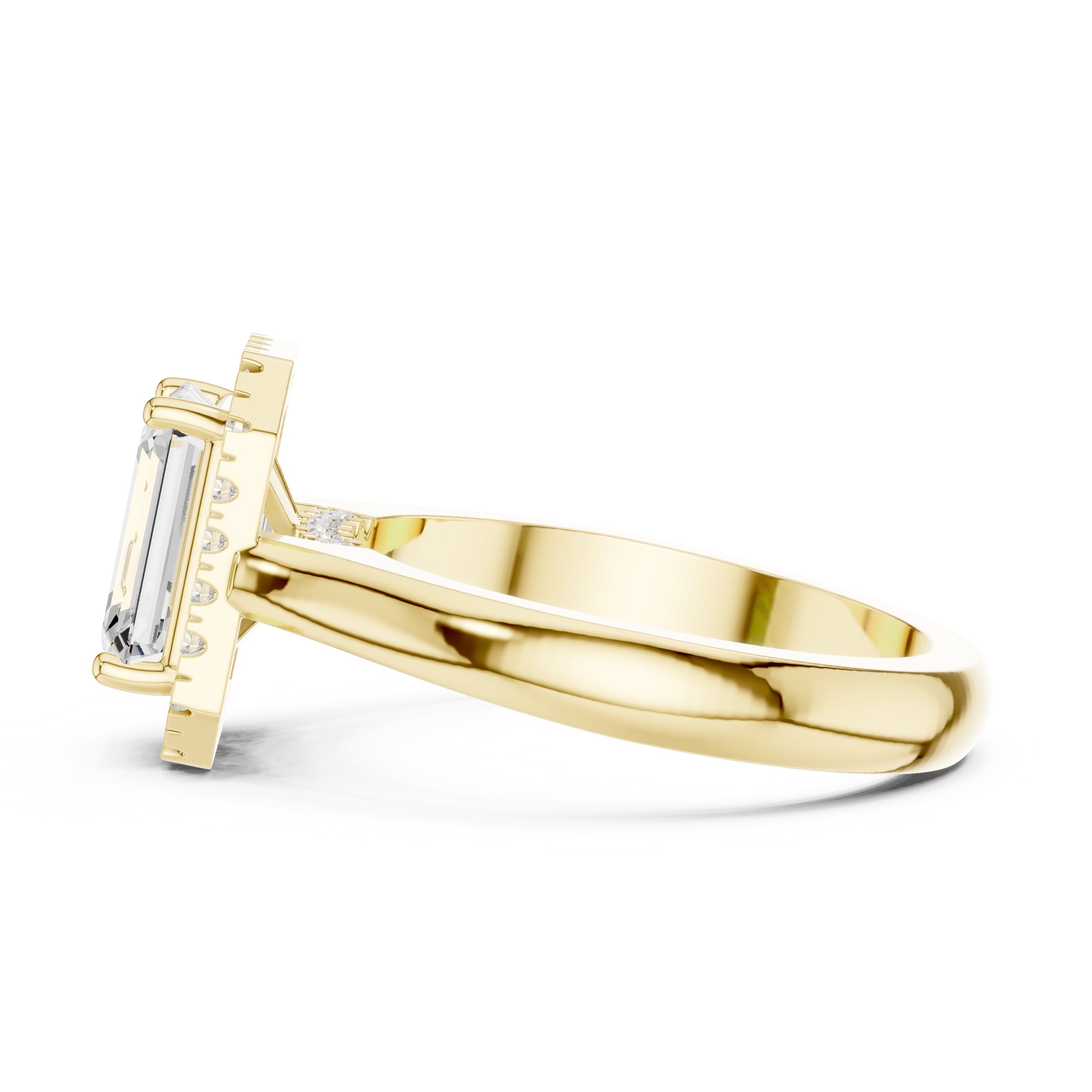 The Lumina Halo Ring 2ct Yellow Gold Emerald