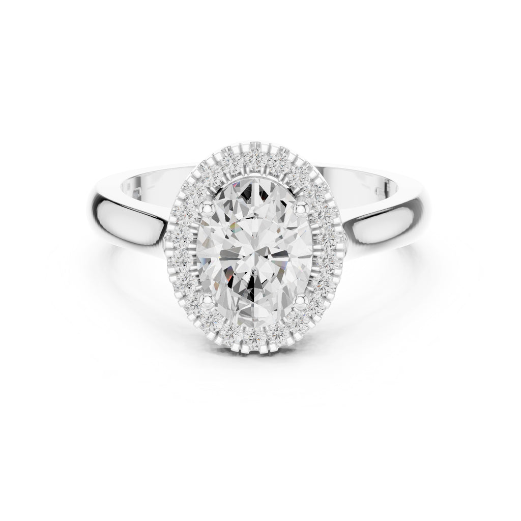 The Lumina Halo Ring 2ct White Gold Oval