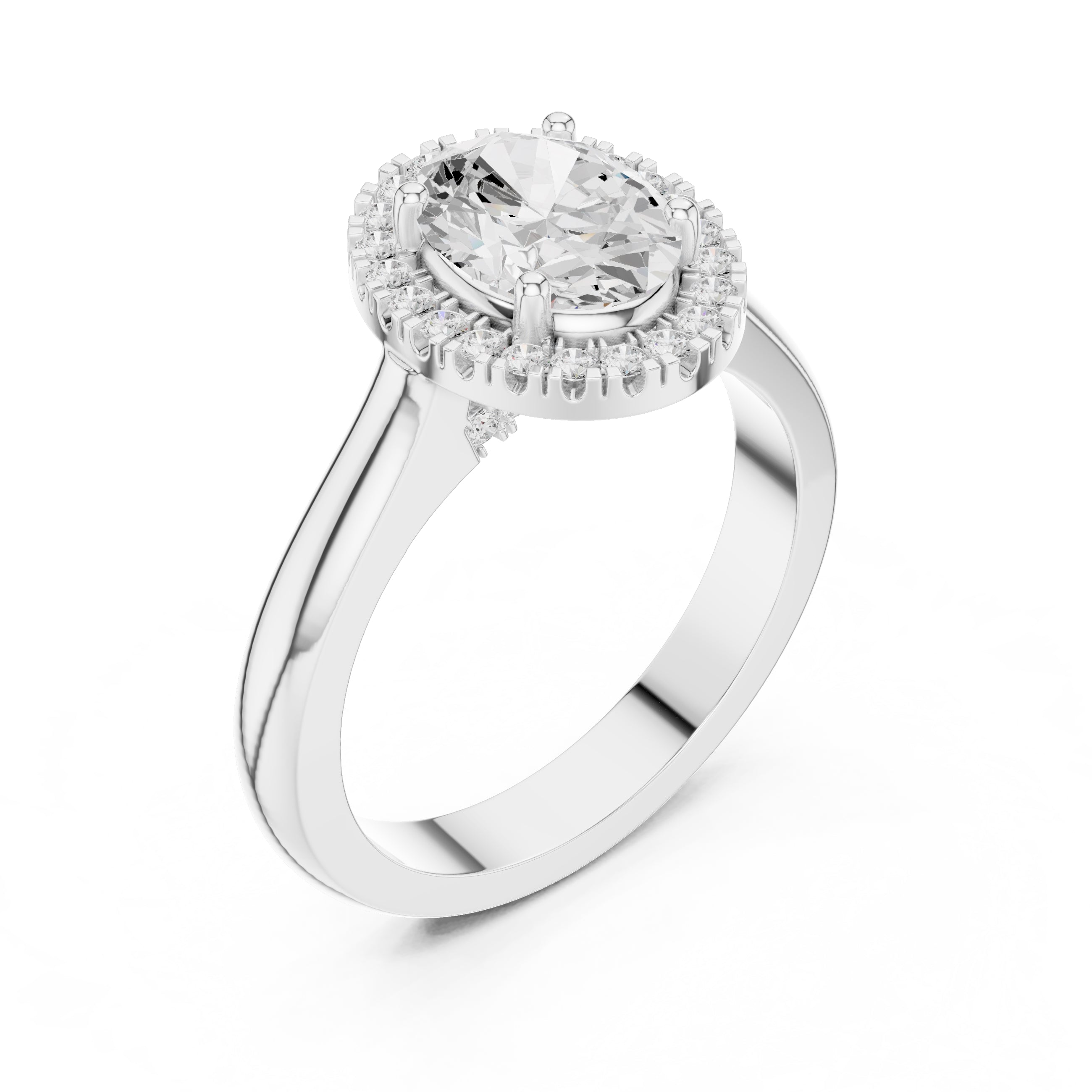 The Lumina Halo Ring 2ct White Gold Oval