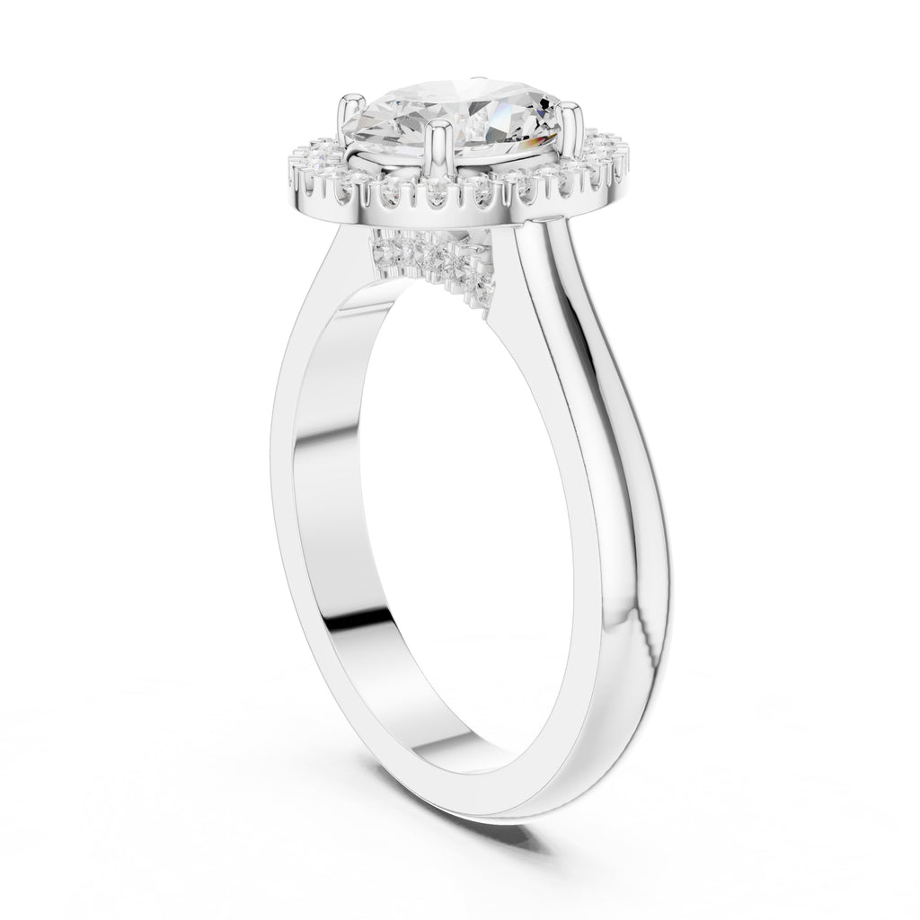 The Lumina Halo Ring 2ct White Gold Oval