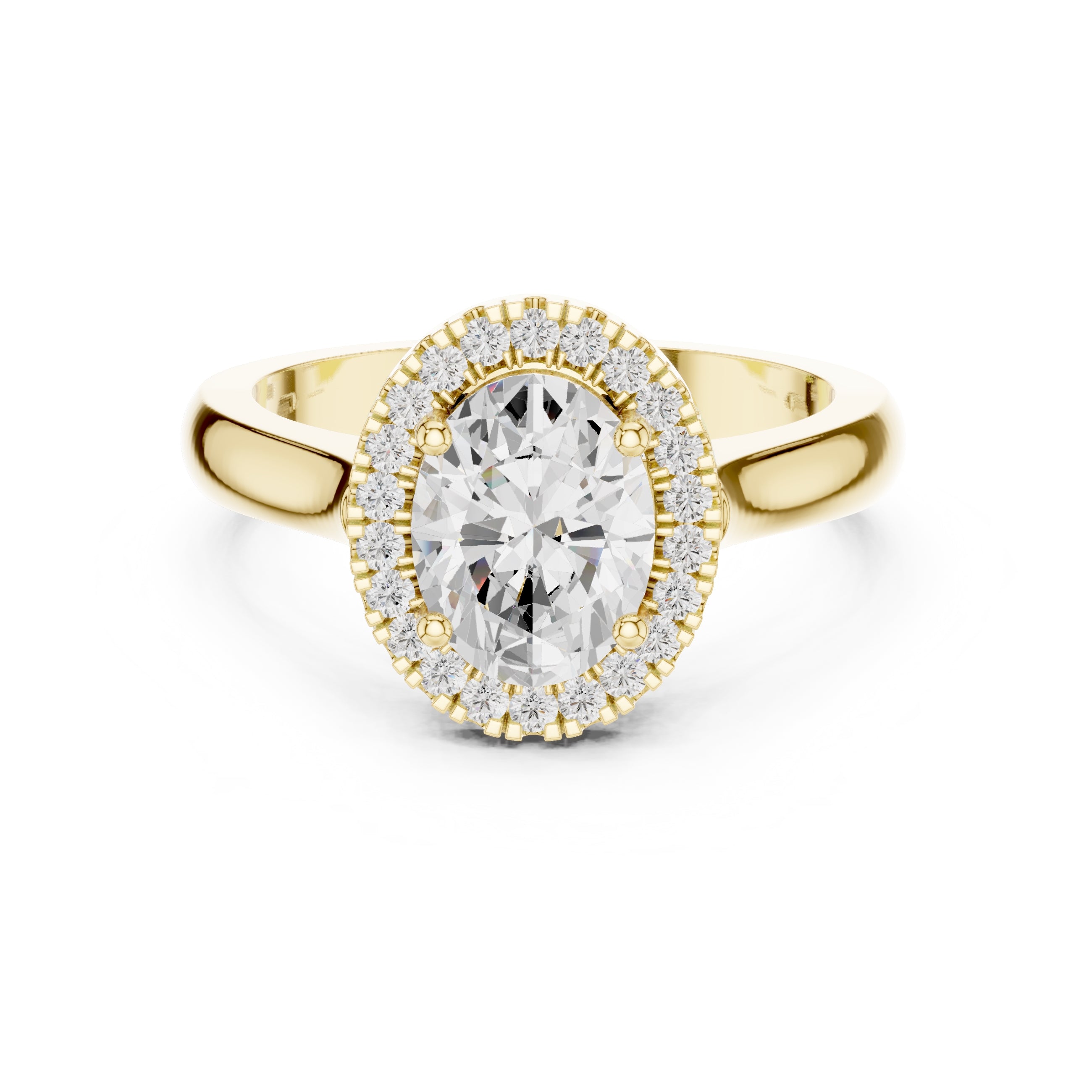 The Lumina Halo Ring 2ct Yellow Gold Oval