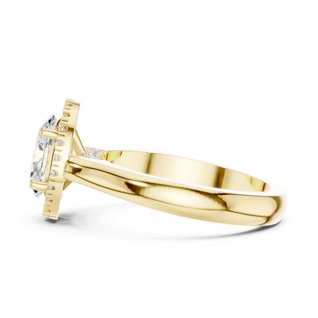 The Lumina Halo Ring 2ct Yellow Gold Oval