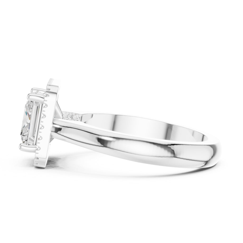 The Lumina Halo Ring 2ct White Gold Princess