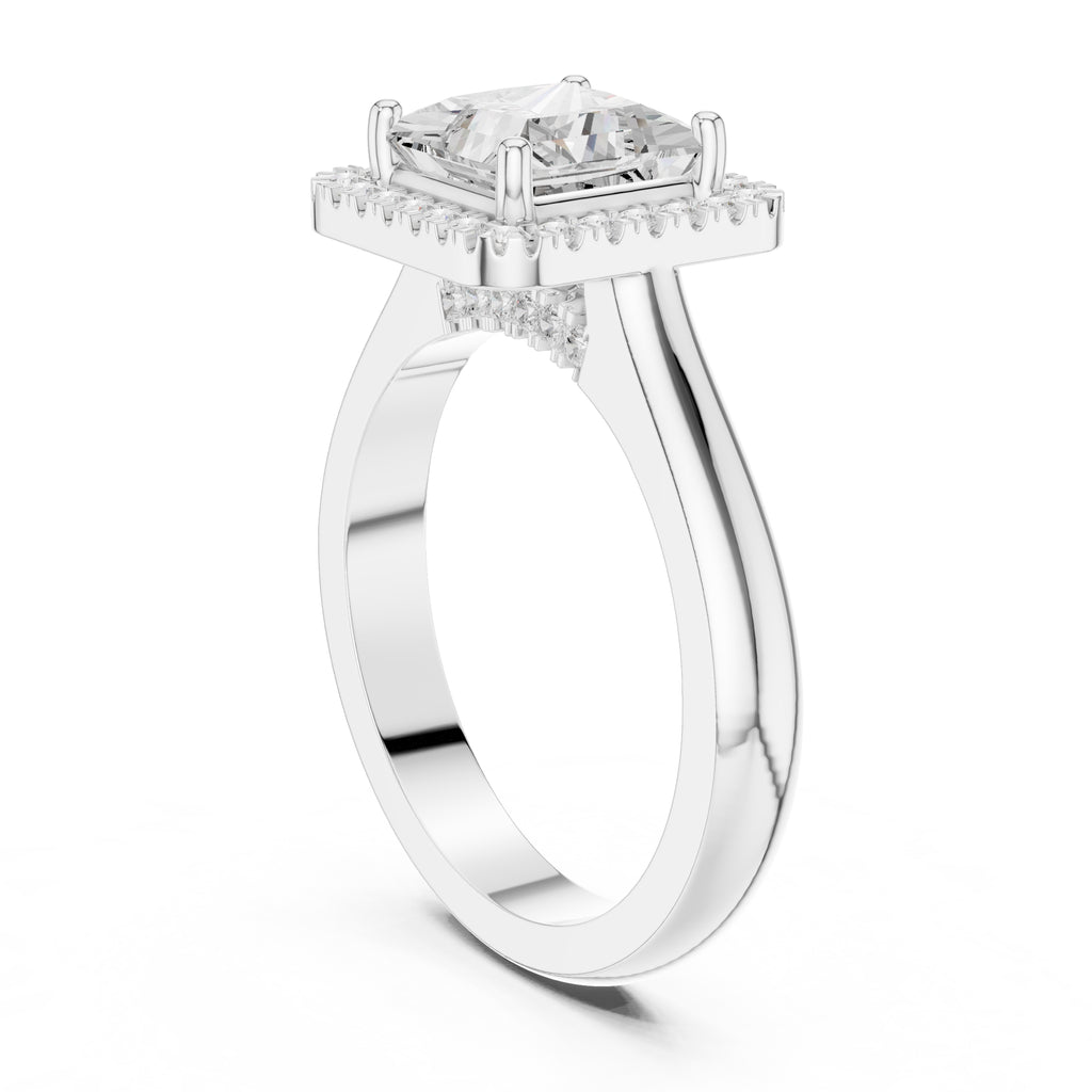 The Lumina Halo Ring 2ct White Gold Princess