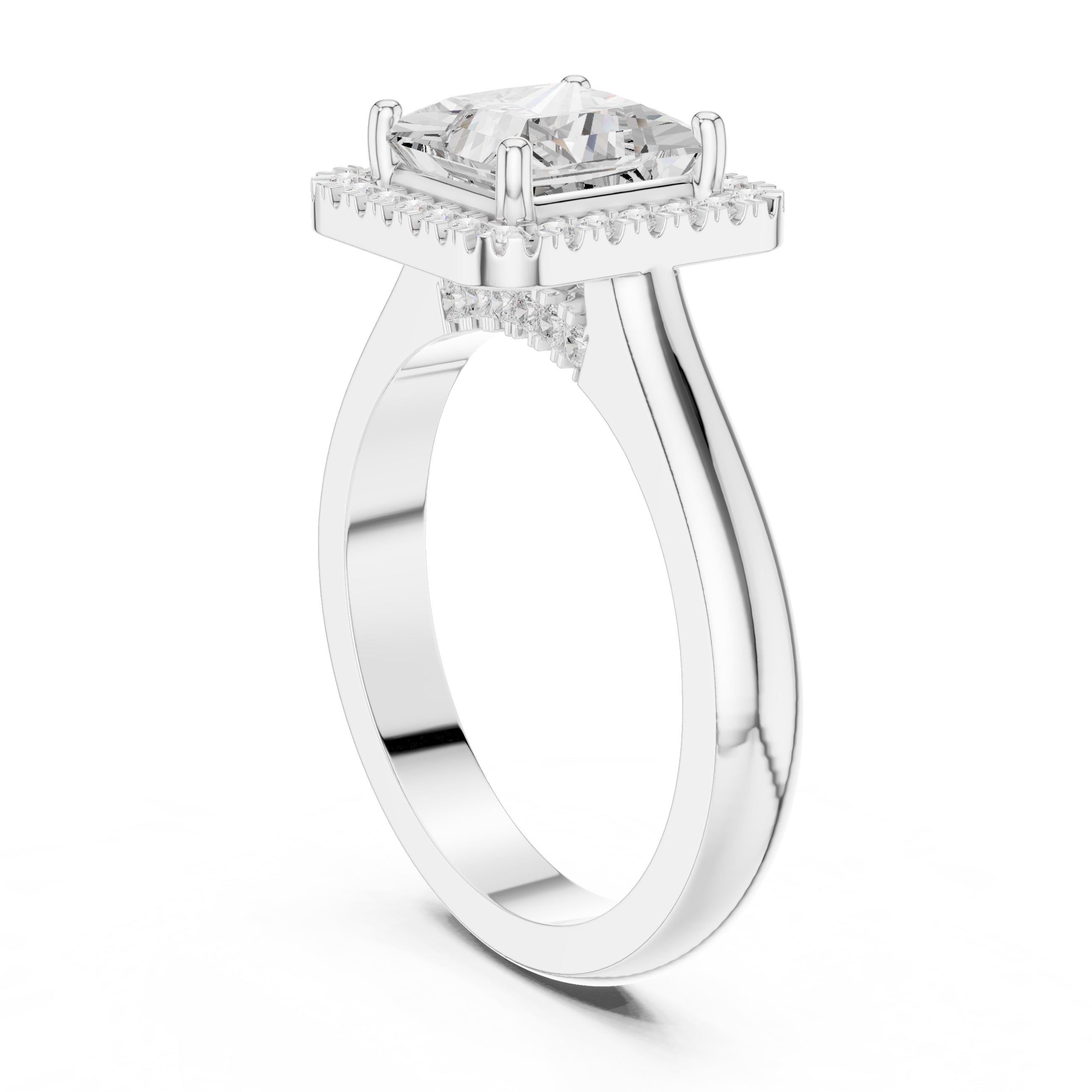 The Lumina Halo Ring 2ct White Gold Princess