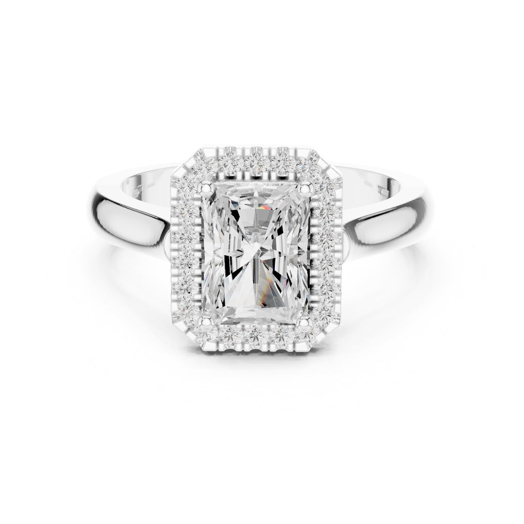 The Lumina Halo Ring 2ct White Gold Radiant