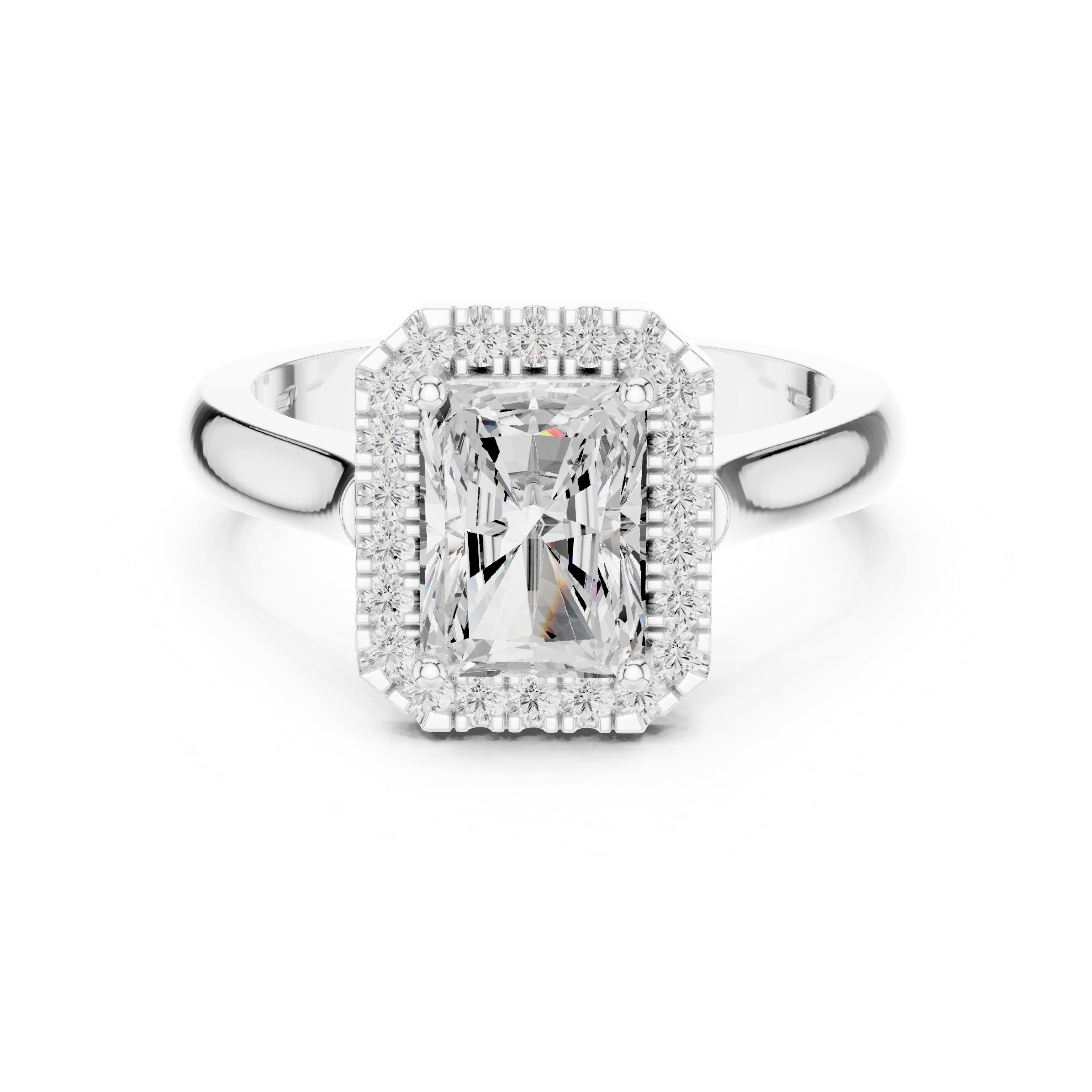 The Lumina Halo Ring 2ct White Gold Radiant