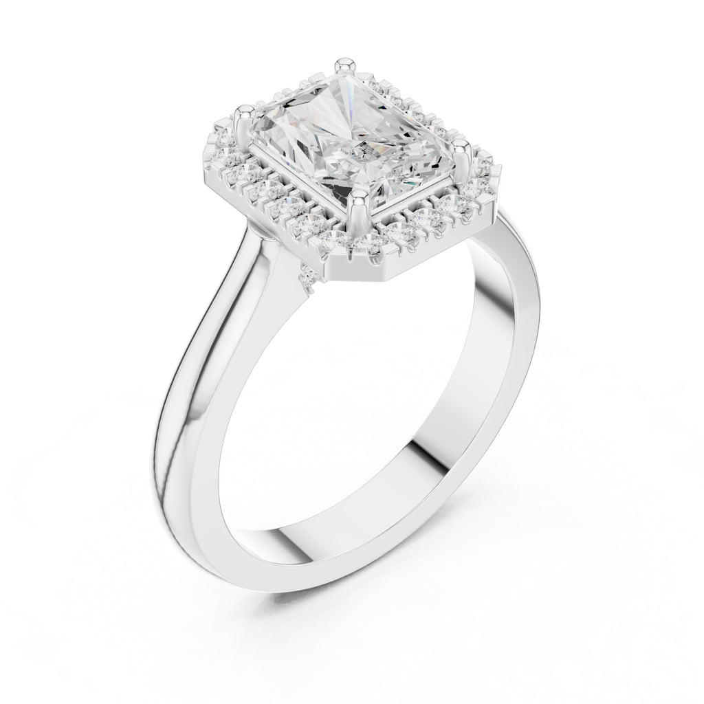 The Lumina Halo Ring 2ct White Gold Radiant