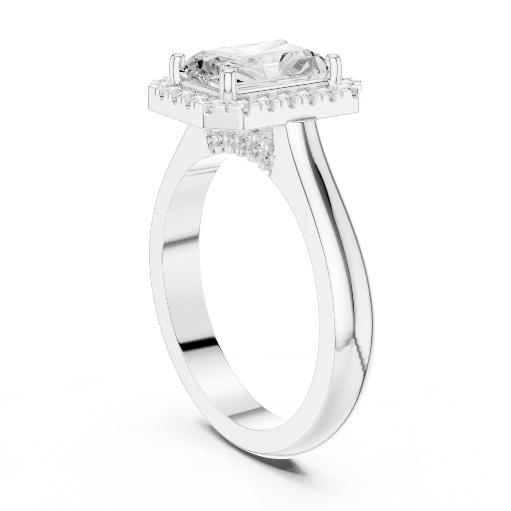 The Lumina Halo Ring 2ct White Gold Radiant