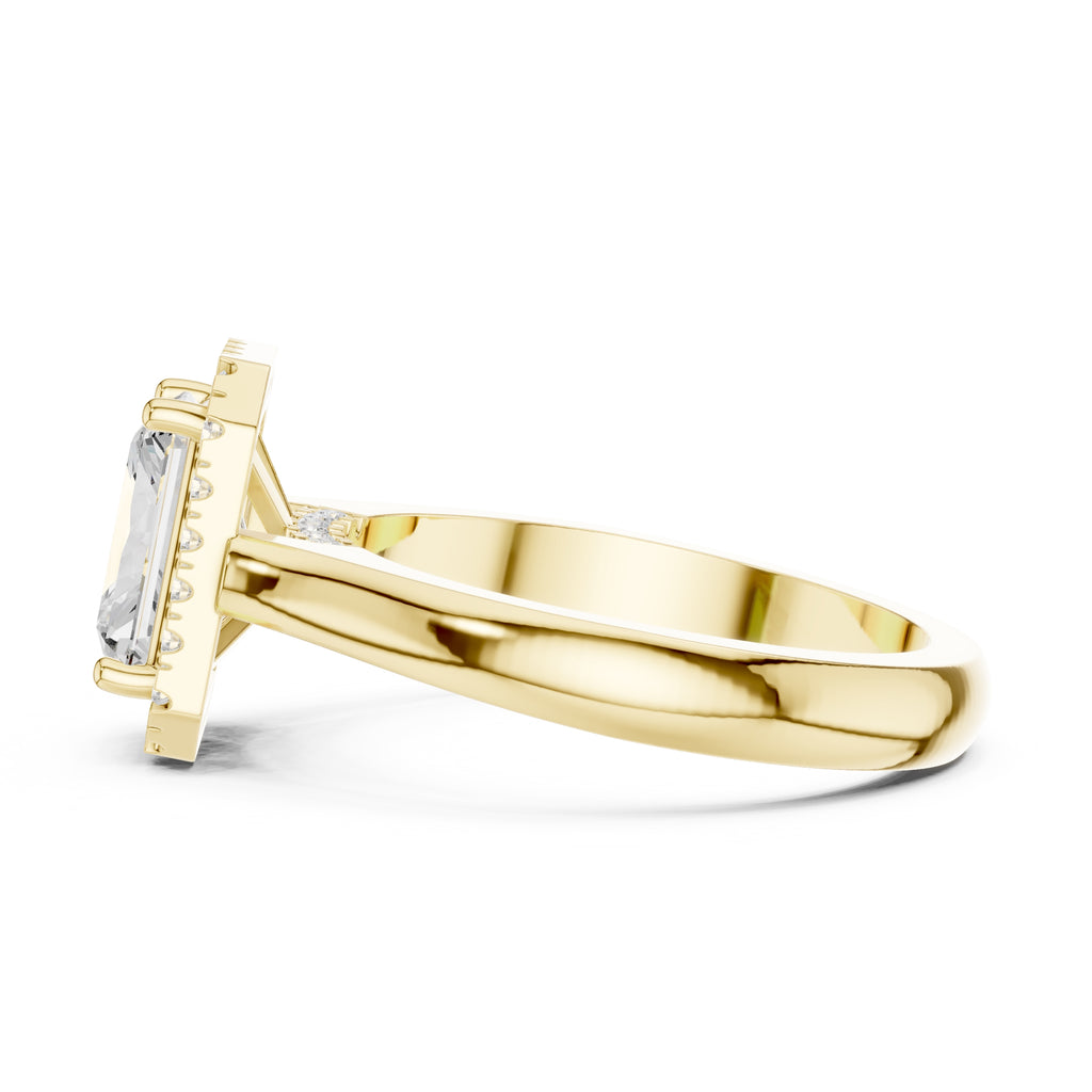 The Lumina Halo Ring 2ct Yellow Gold Radiant