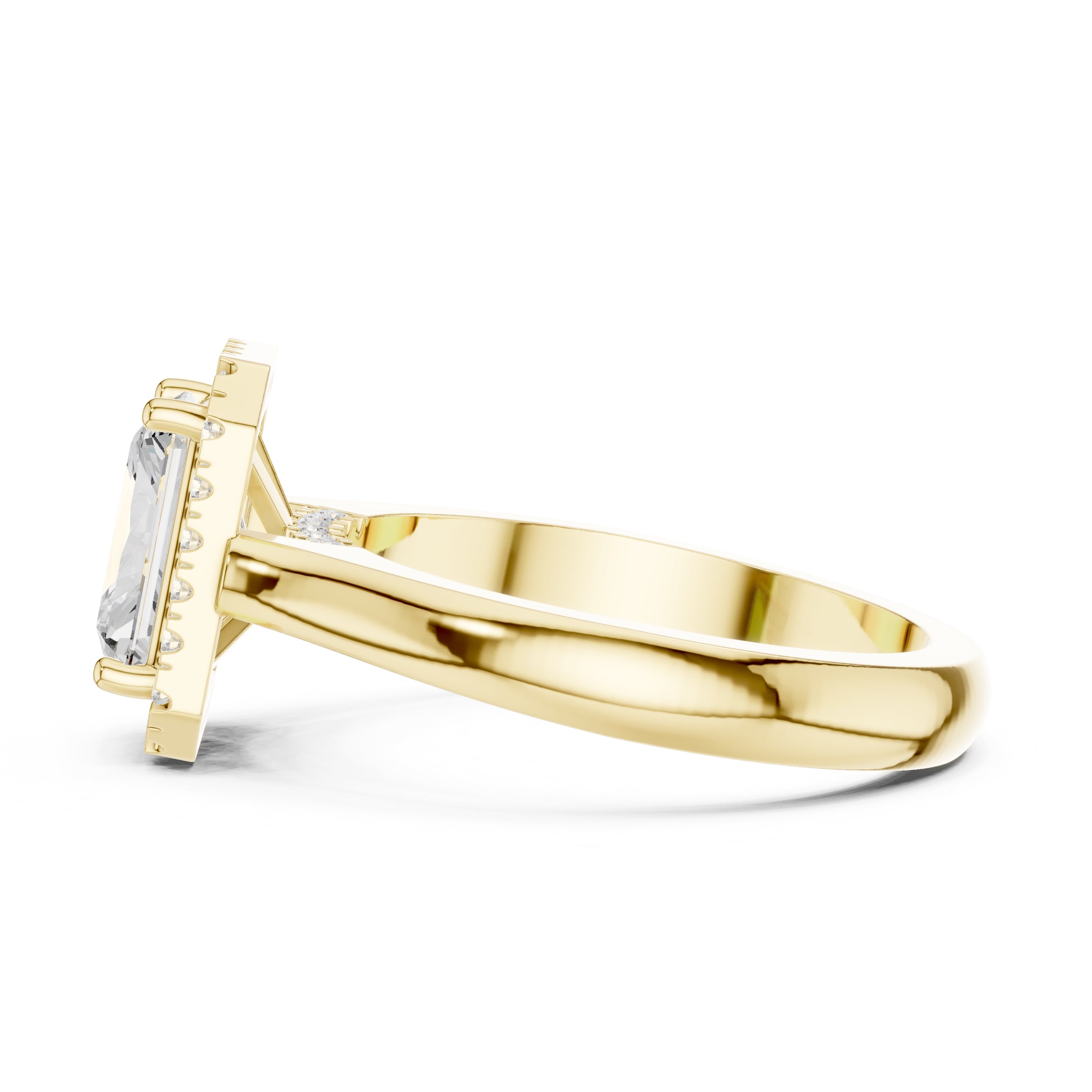 The Lumina Halo Ring 2ct Yellow Gold Radiant
