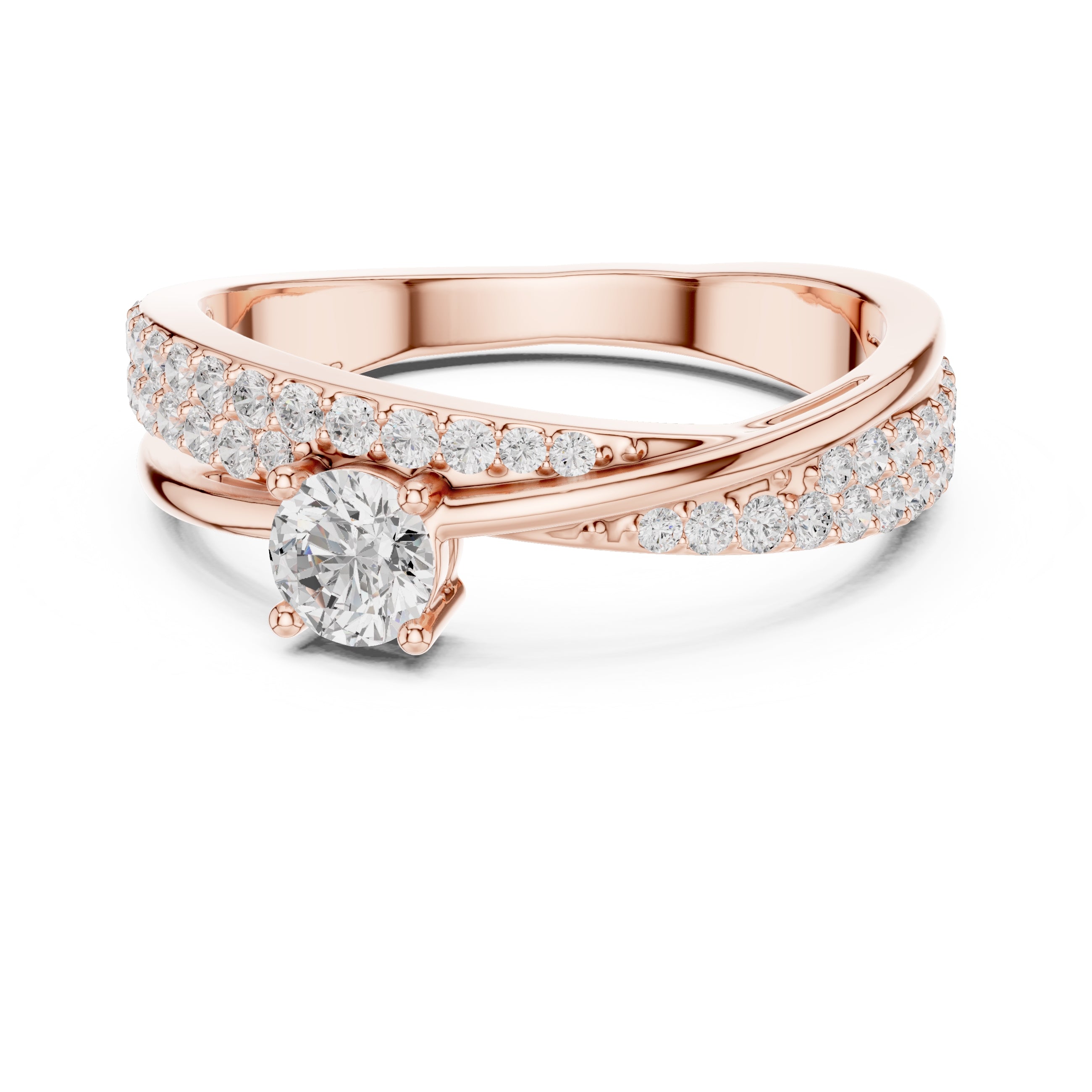 The Lumina Swirl Ring 0.3ct Rose Gold
