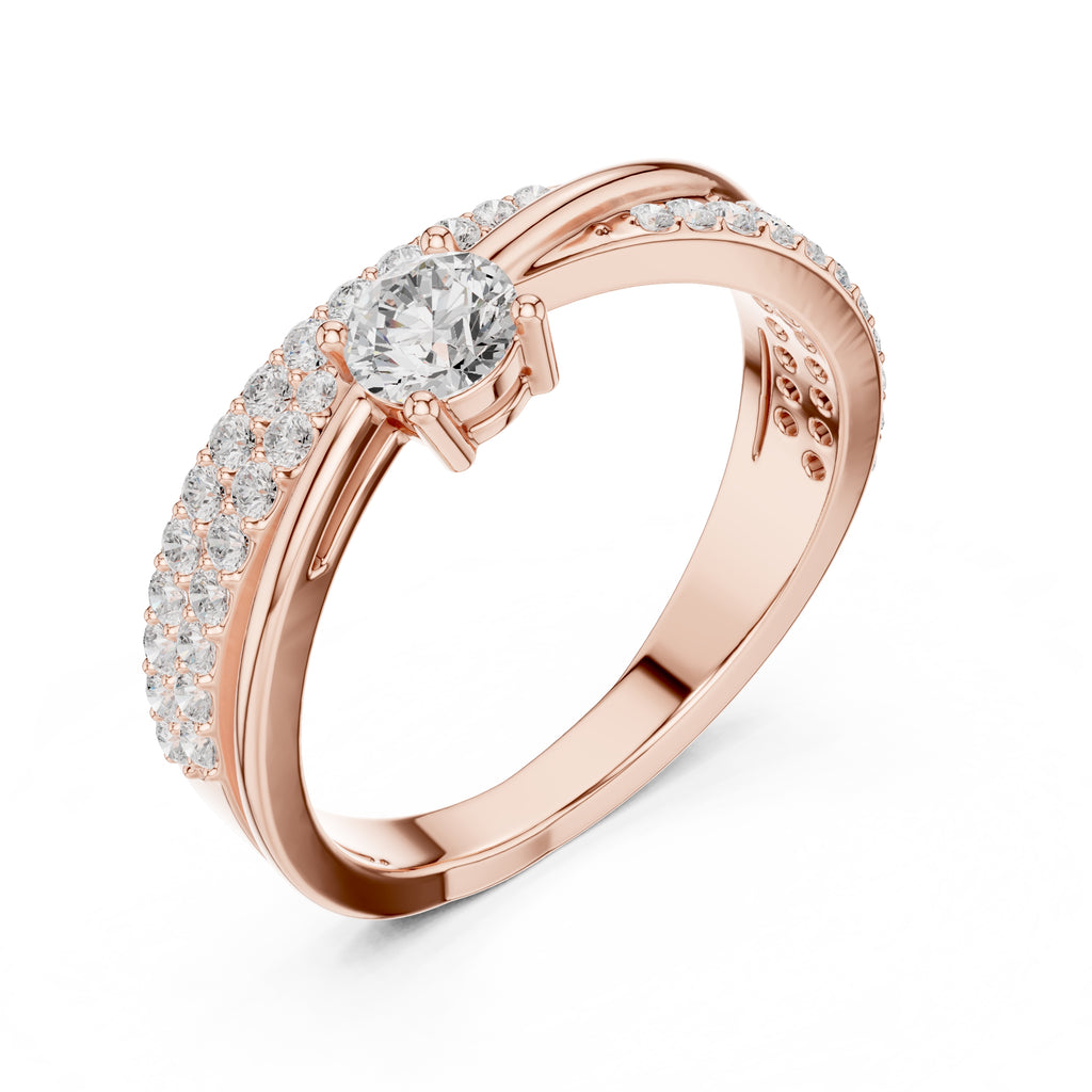 The Lumina Swirl Ring 0.3ct Rose Gold