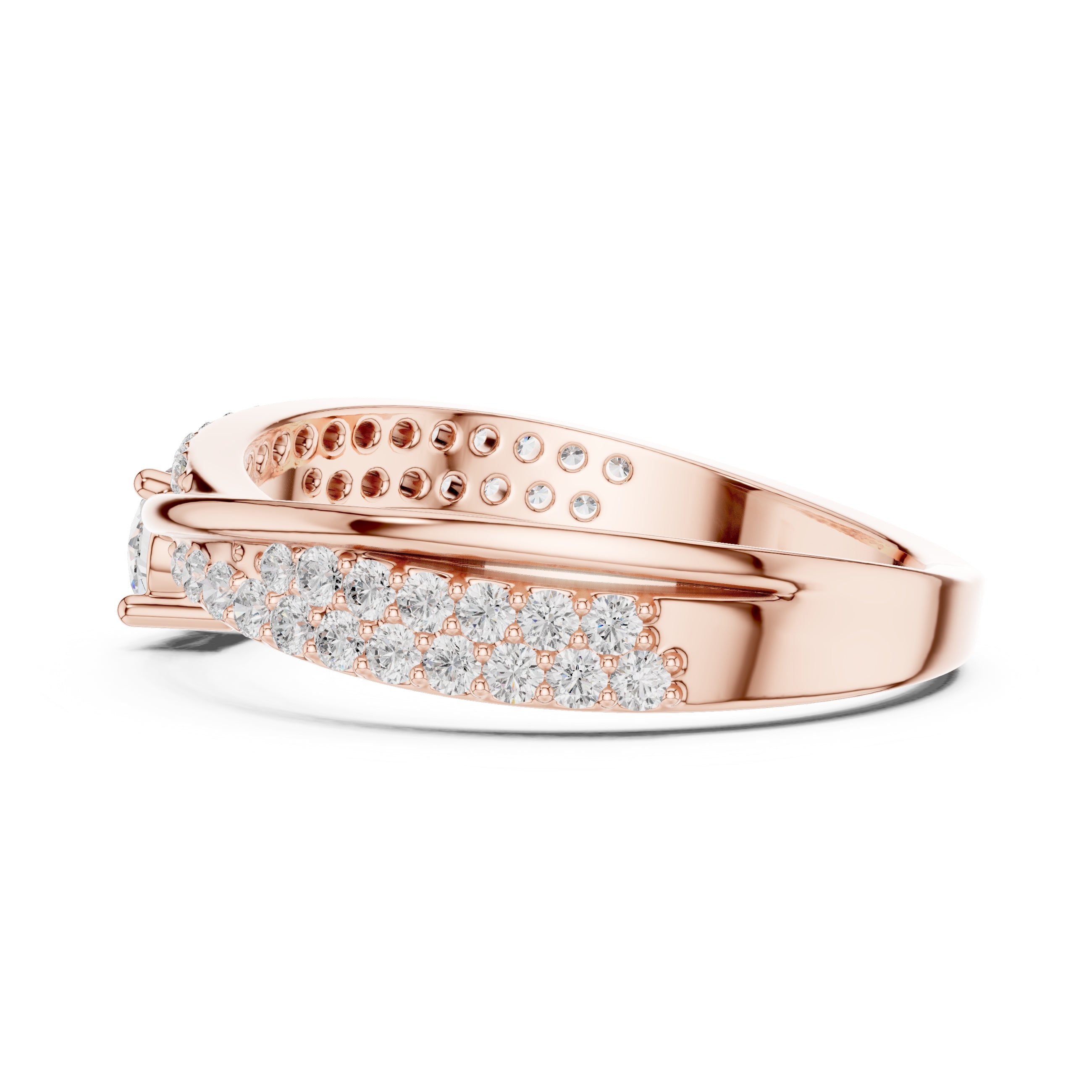 The Lumina Swirl Ring 0.3ct Rose Gold