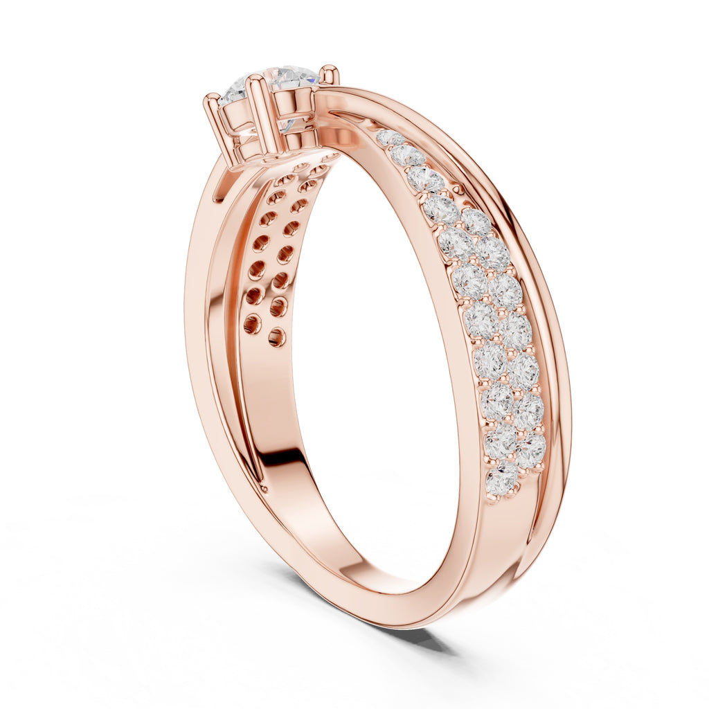 The Lumina Swirl Ring 0.3ct Rose Gold