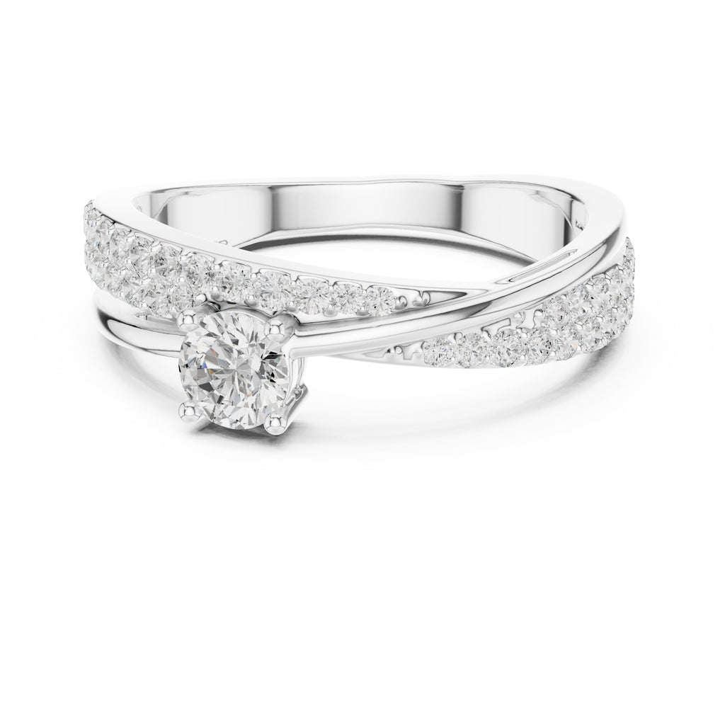 The Lumina Swirl Ring 0.3ct White Gold