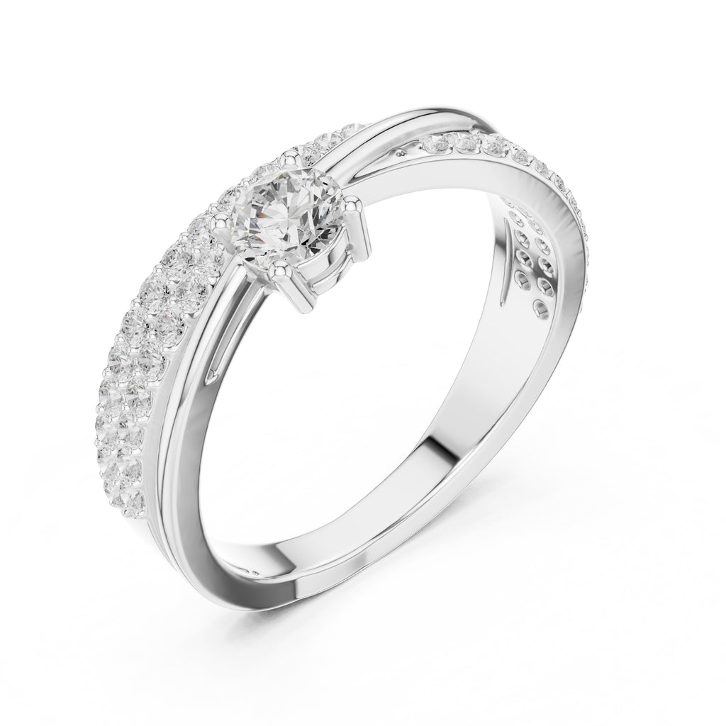 The Lumina Swirl Ring 0.3ct White Gold