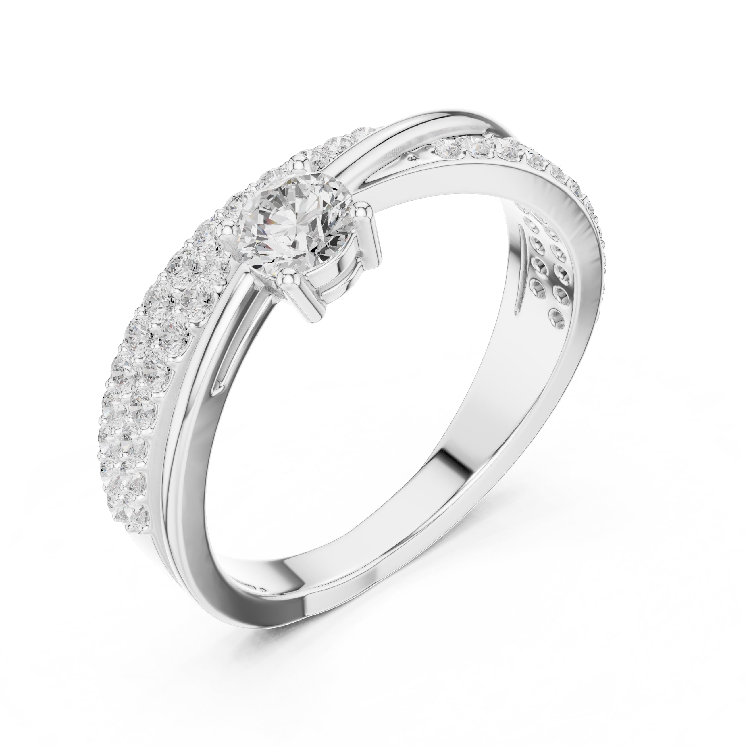 The Lumina Swirl Ring 0.3ct White Gold