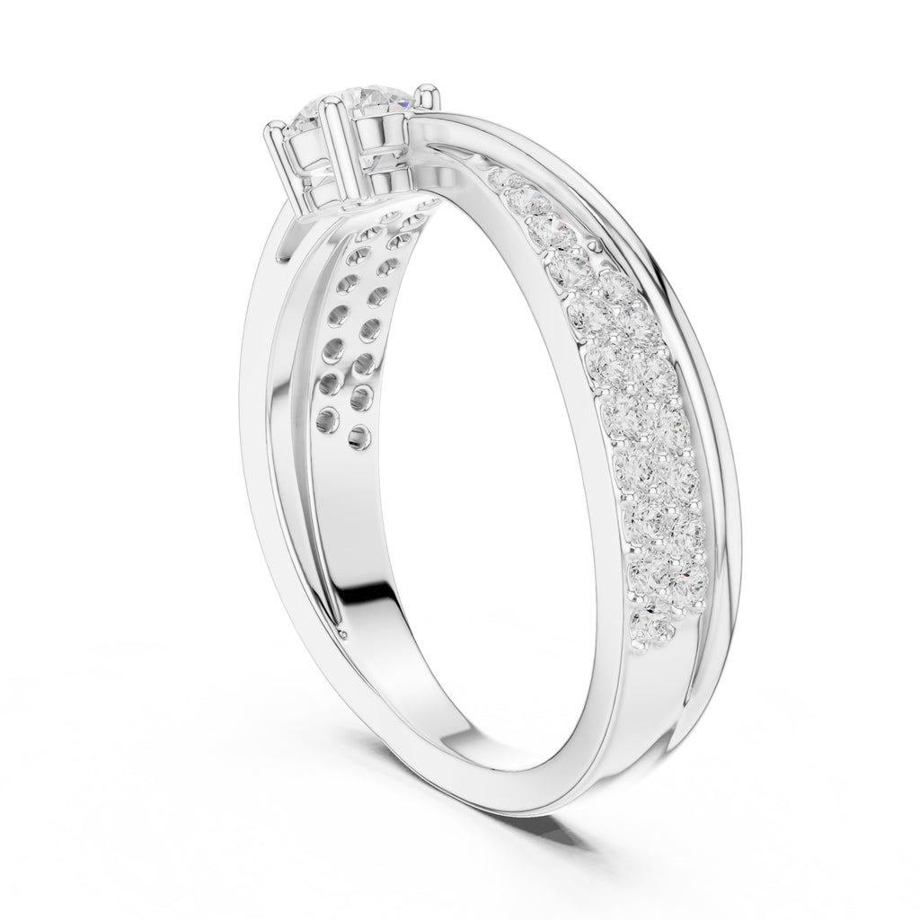 The Lumina Swirl Ring 0.3ct White Gold