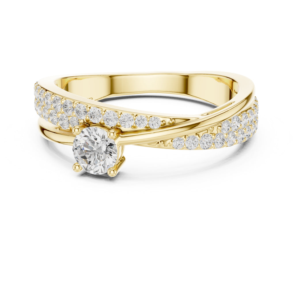 The Lumina Swirl Ring 0.3ct Yellow Gold