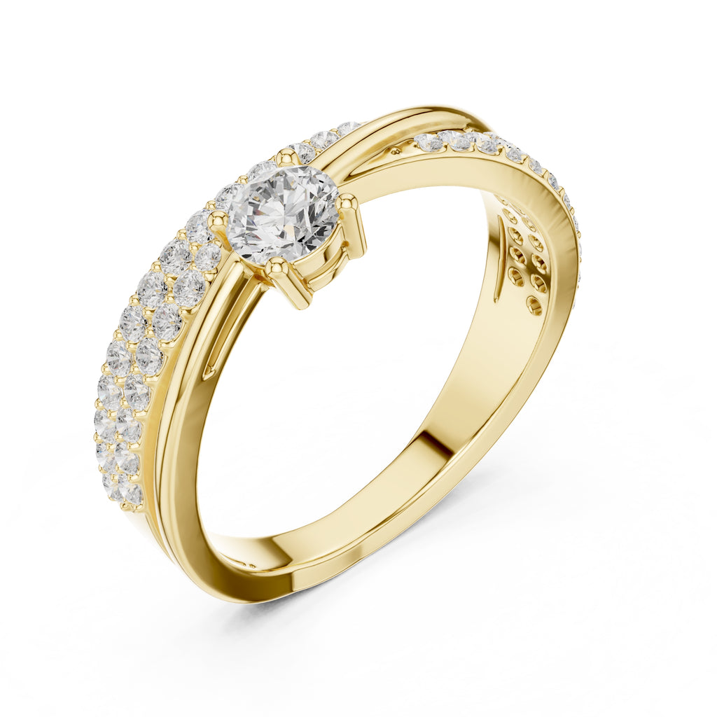The Lumina Swirl Ring 0.3ct Yellow Gold