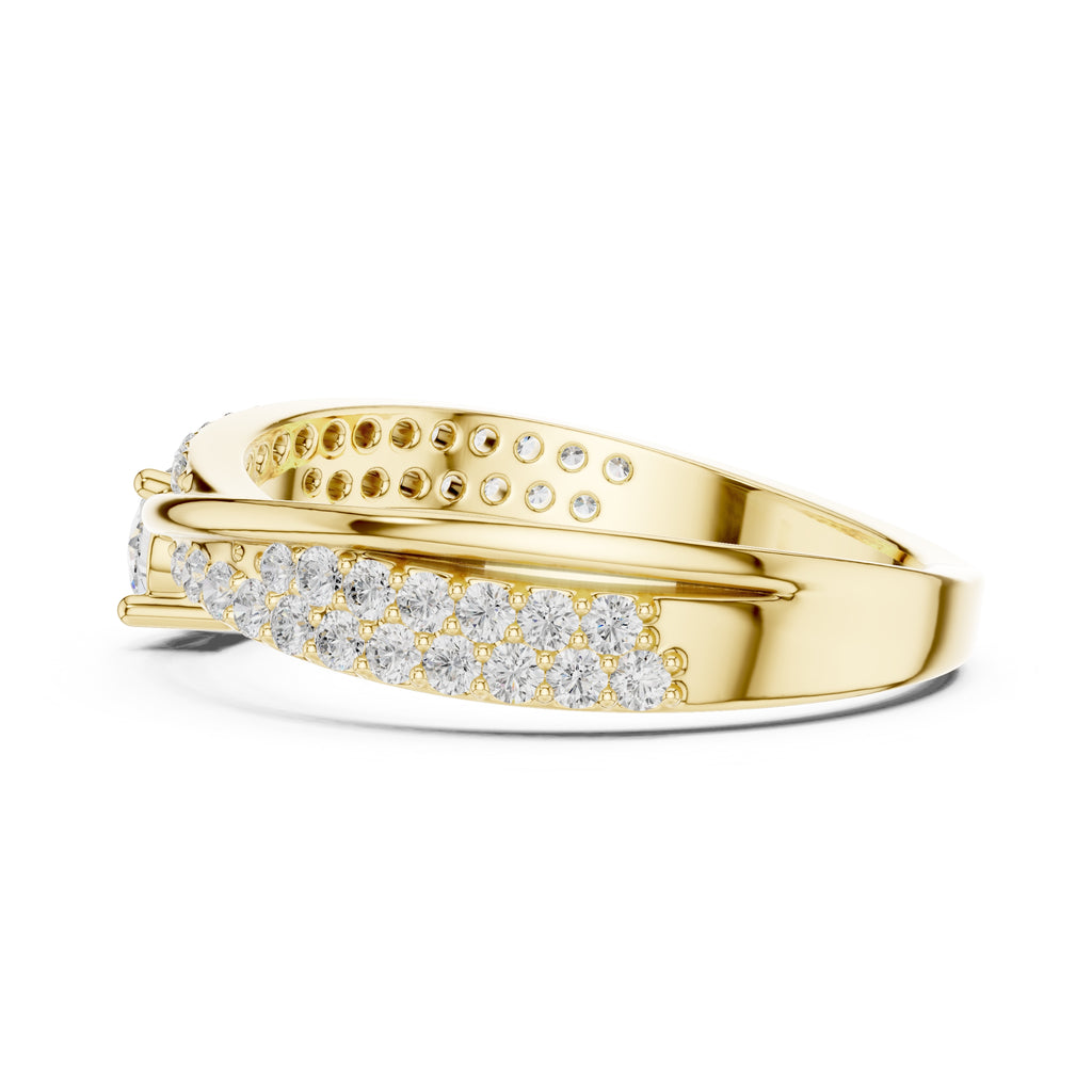 The Lumina Swirl Ring 0.3ct Yellow Gold