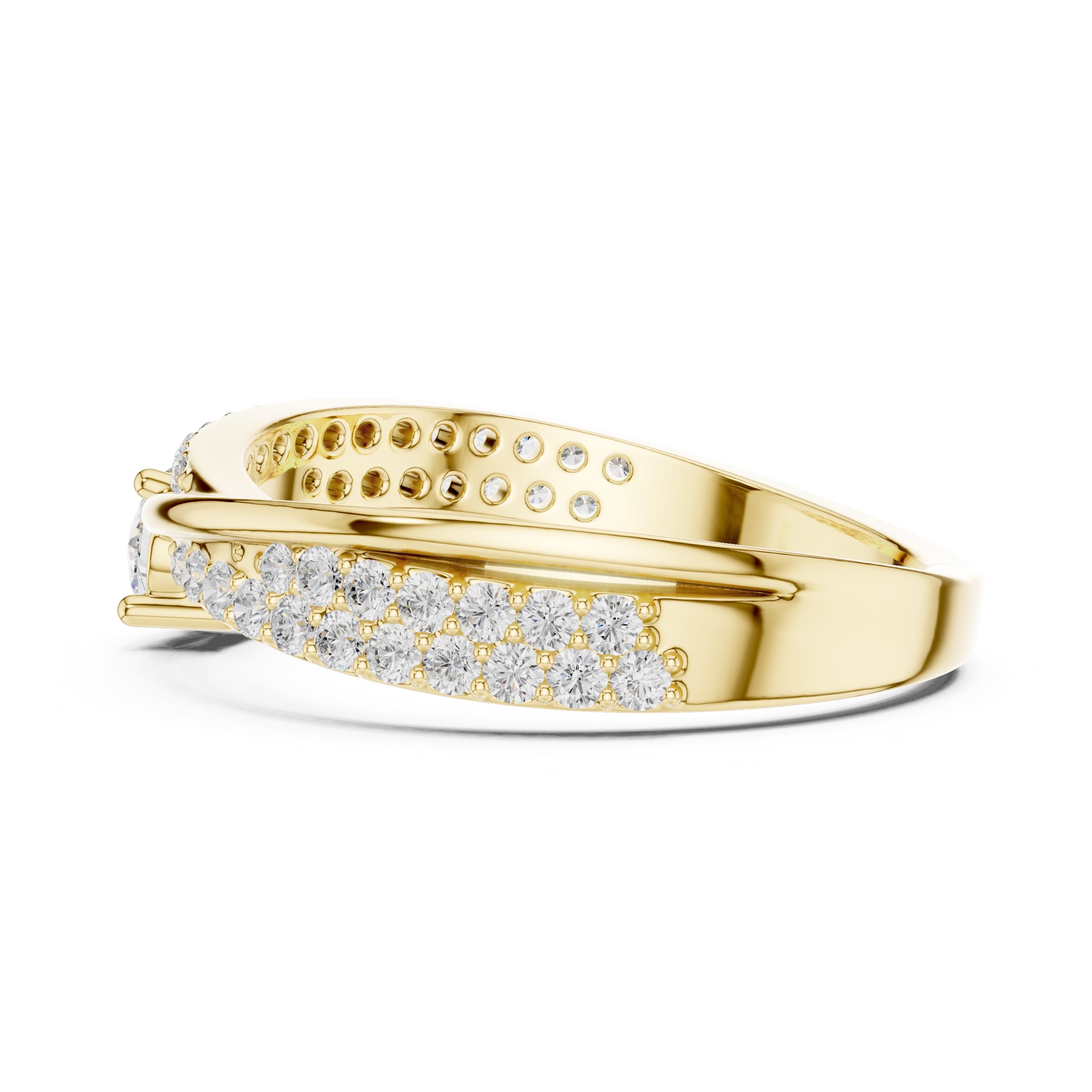 The Lumina Swirl Ring 0.3ct Yellow Gold