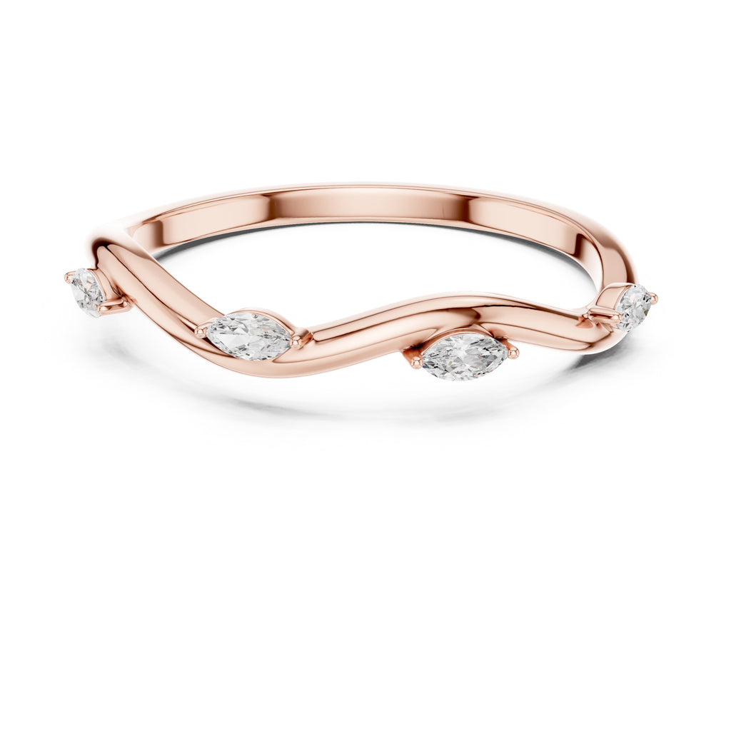 The Marquise Vine Diamond Band Rose Gold