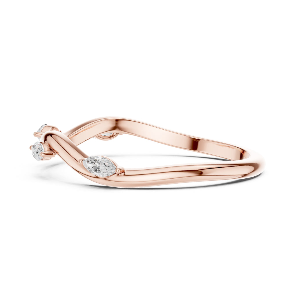 The Marquise Vine Diamond Band Rose Gold