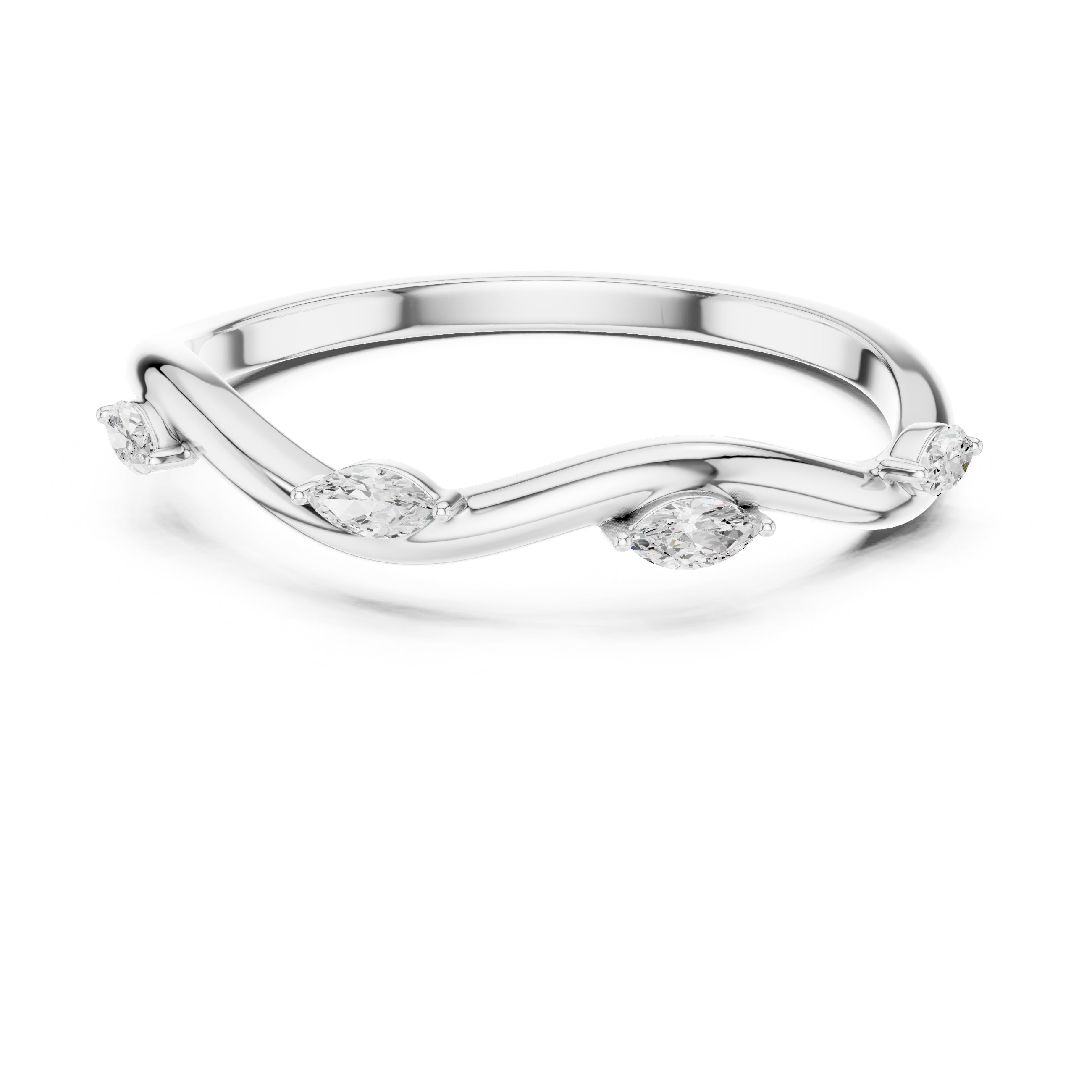 The Marquise Vine Diamond Band White Gold
