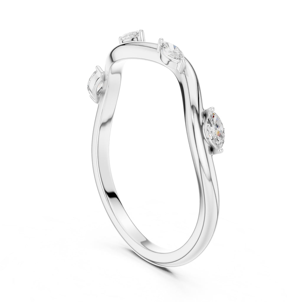The Marquise Vine Diamond Band White Gold