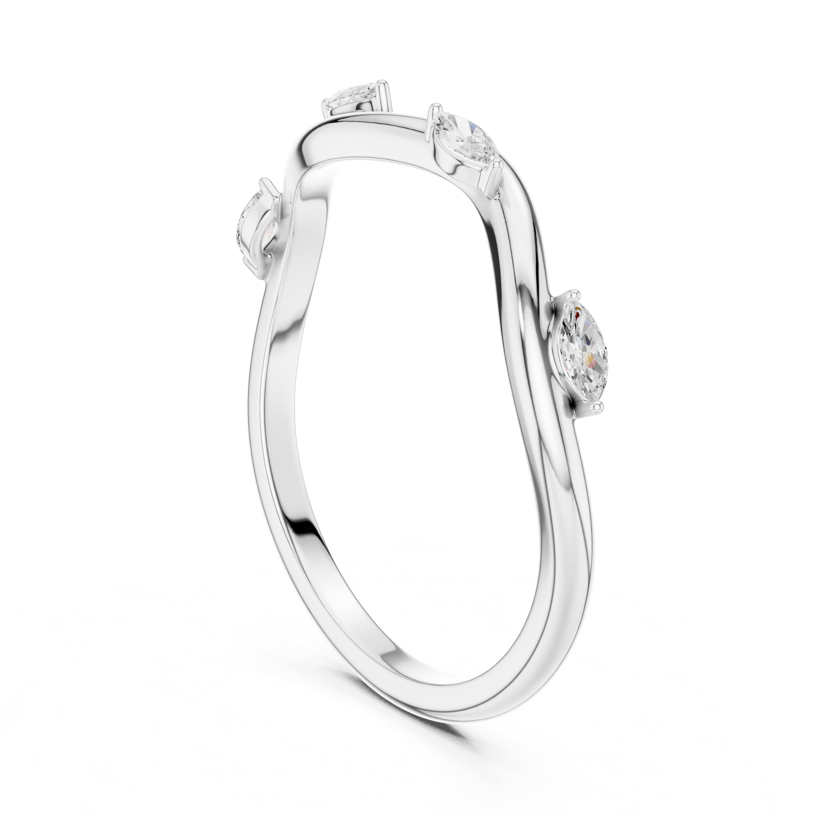 The Marquise Vine Diamond Band White Gold