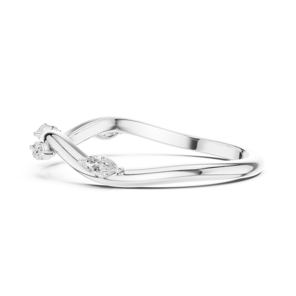 The Marquise Vine Diamond Band White Gold