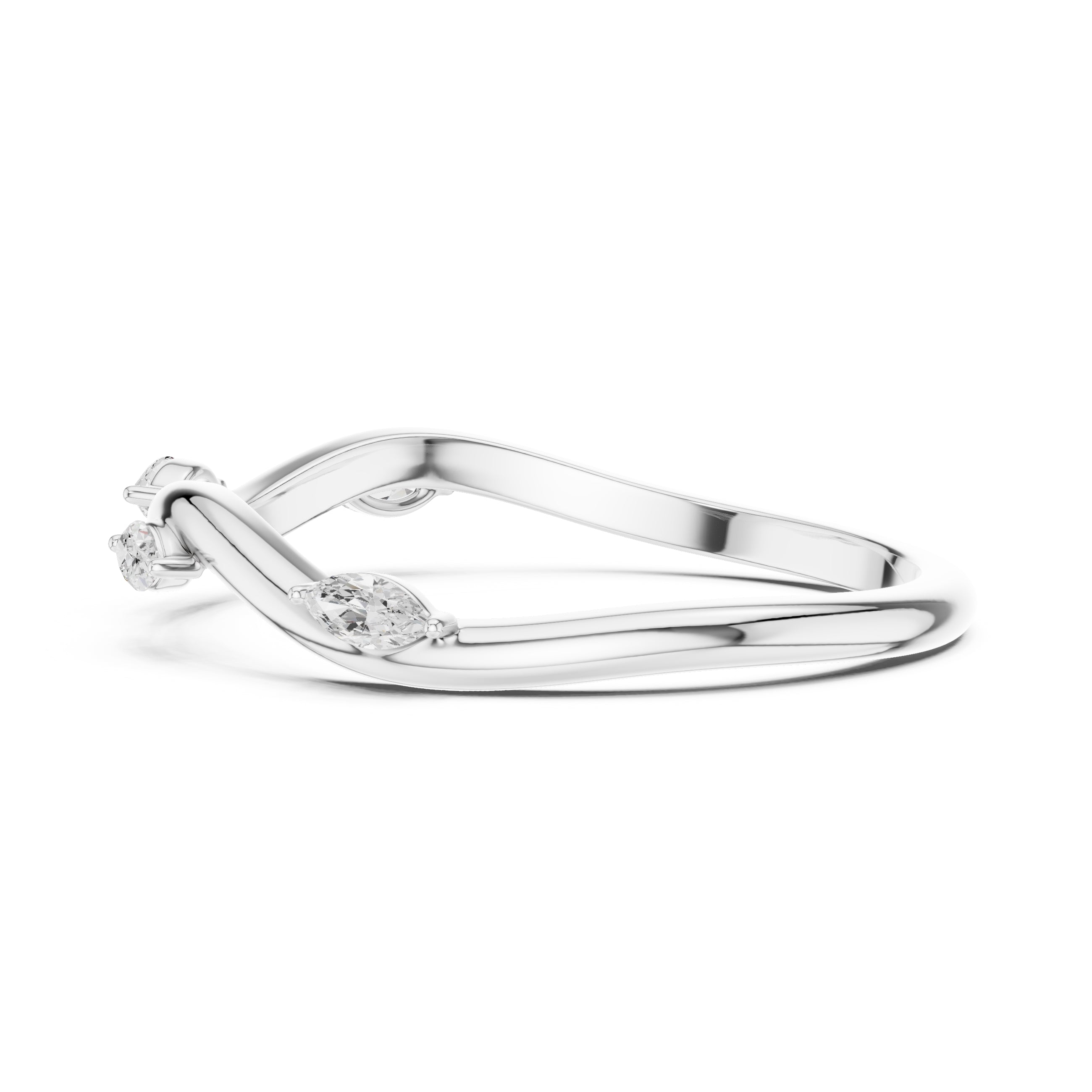The Marquise Vine Diamond Band White Gold