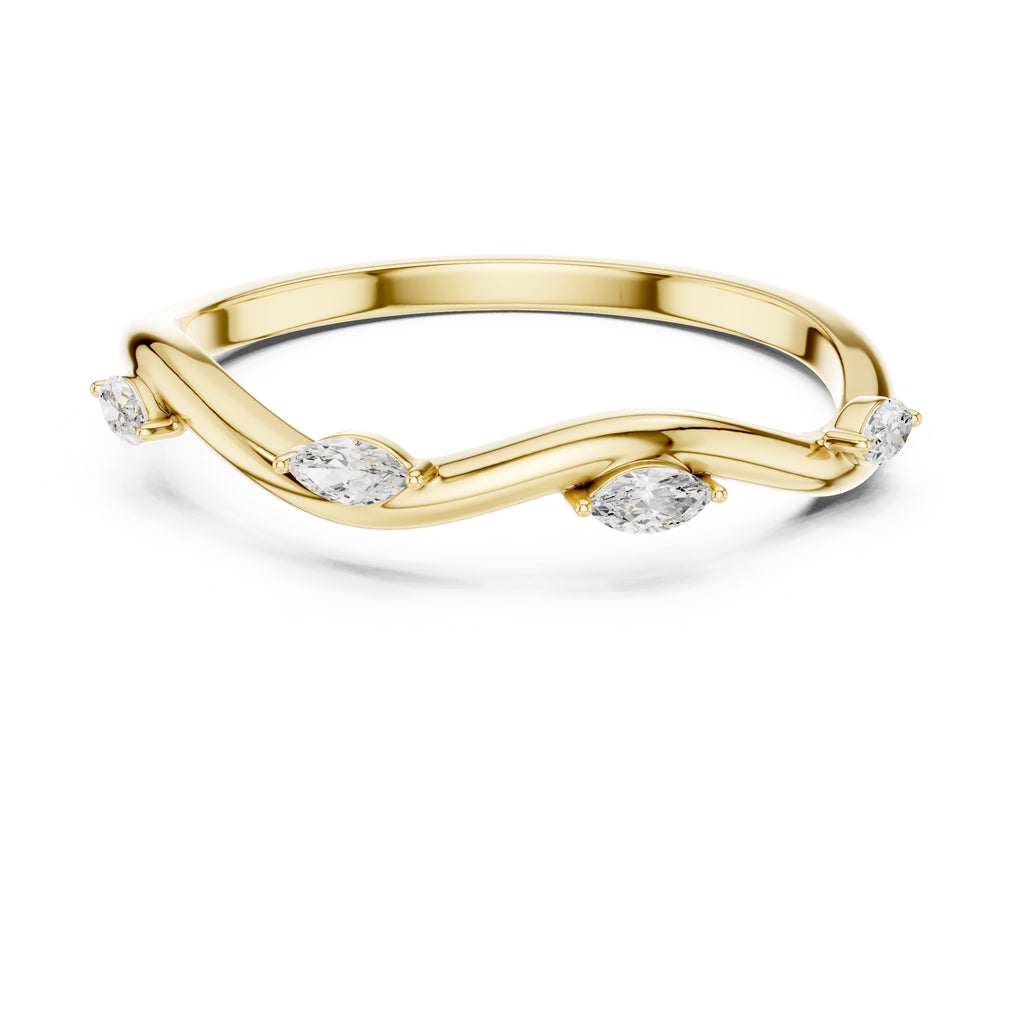 The Marquise Vine Diamond Band Yellow Gold