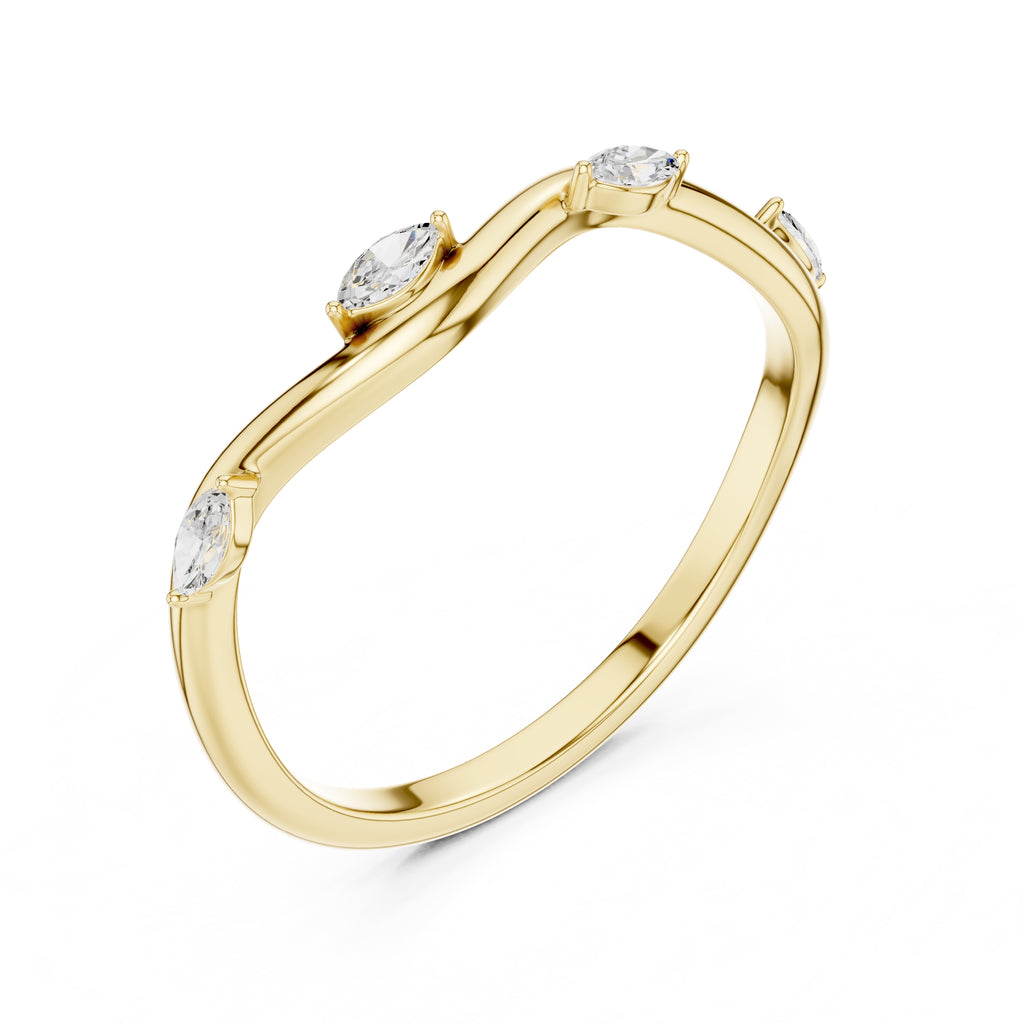 The Marquise Vine Diamond Band Yellow Gold